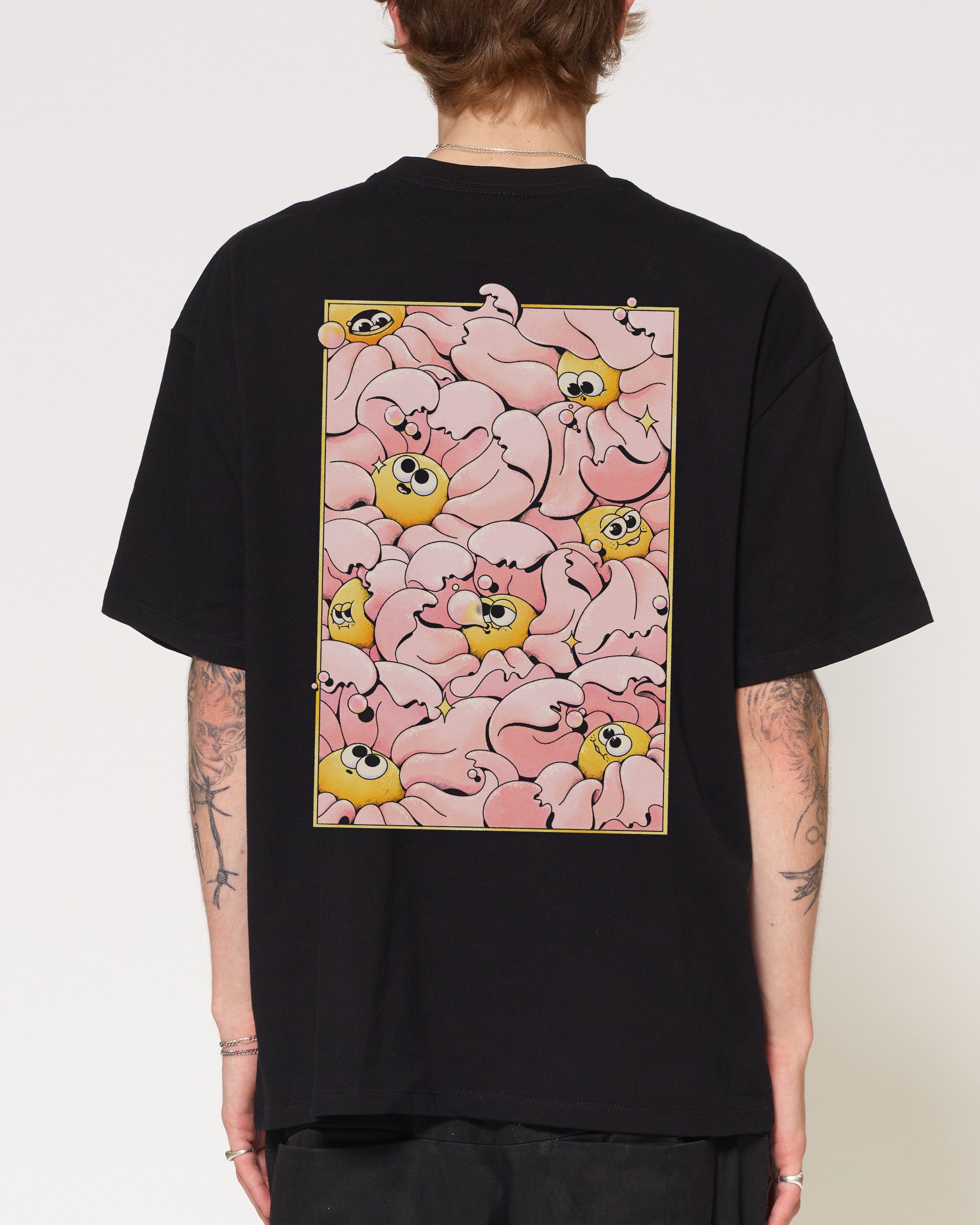 Bubble Blossom Black Oversized Tee