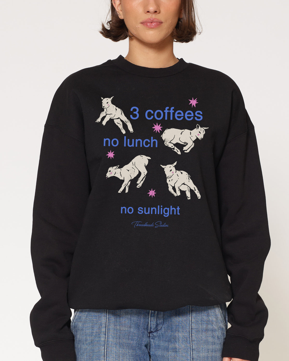3 coffees Black Sweatshirt