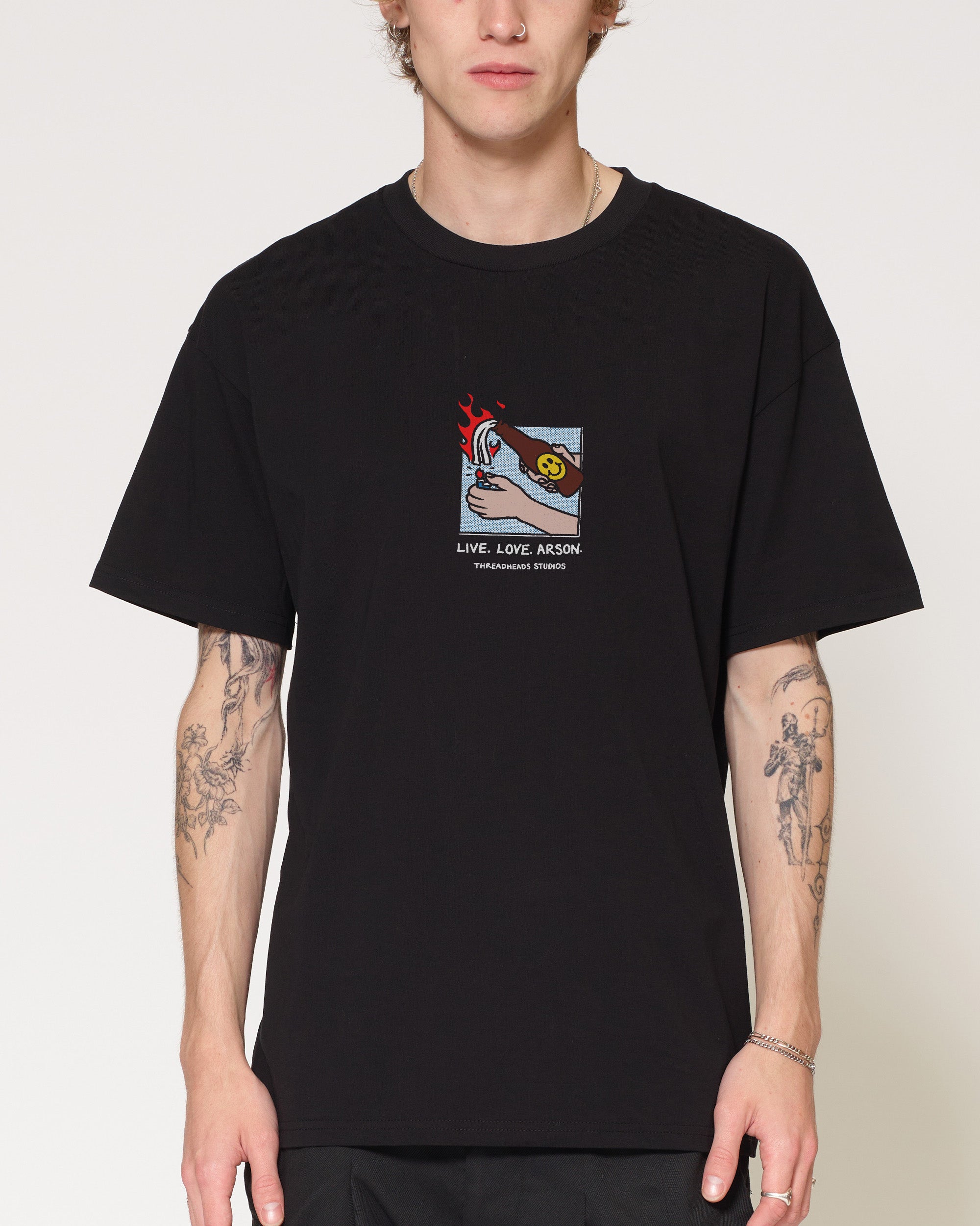 Live. Love. Arson Black T-Shirt