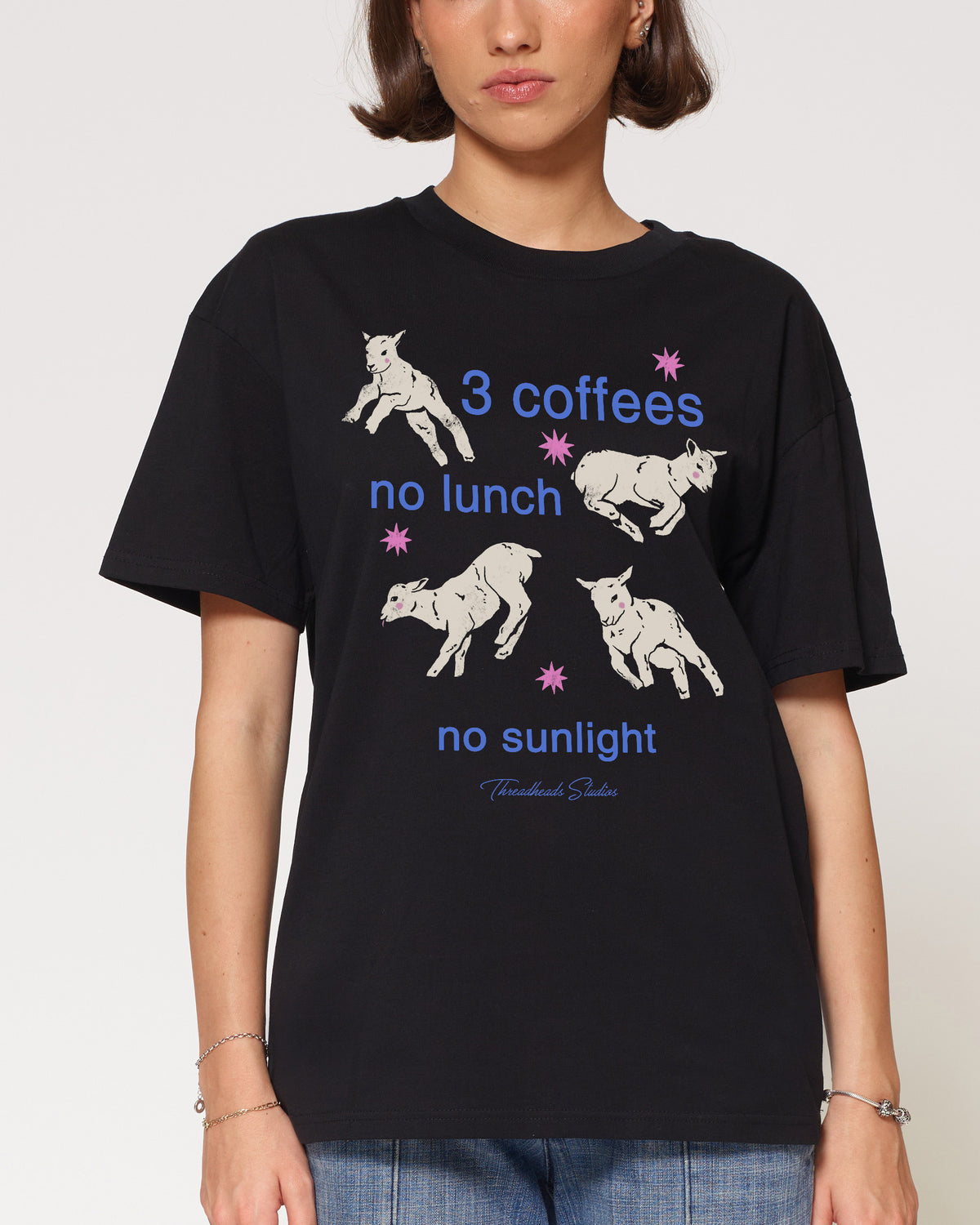 3 coffees Black T-Shirt