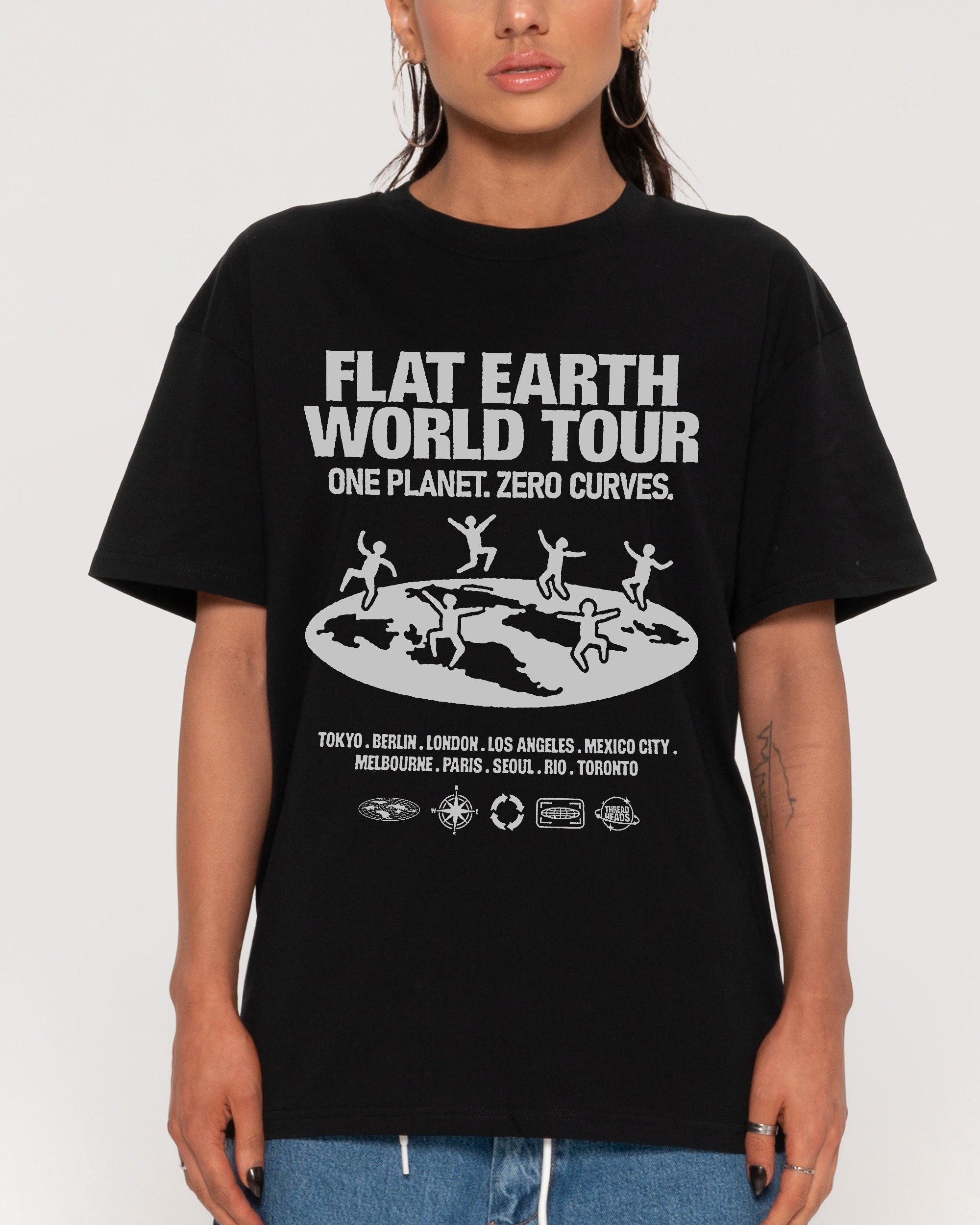 Flat Earth World Tour Black T-Shirt