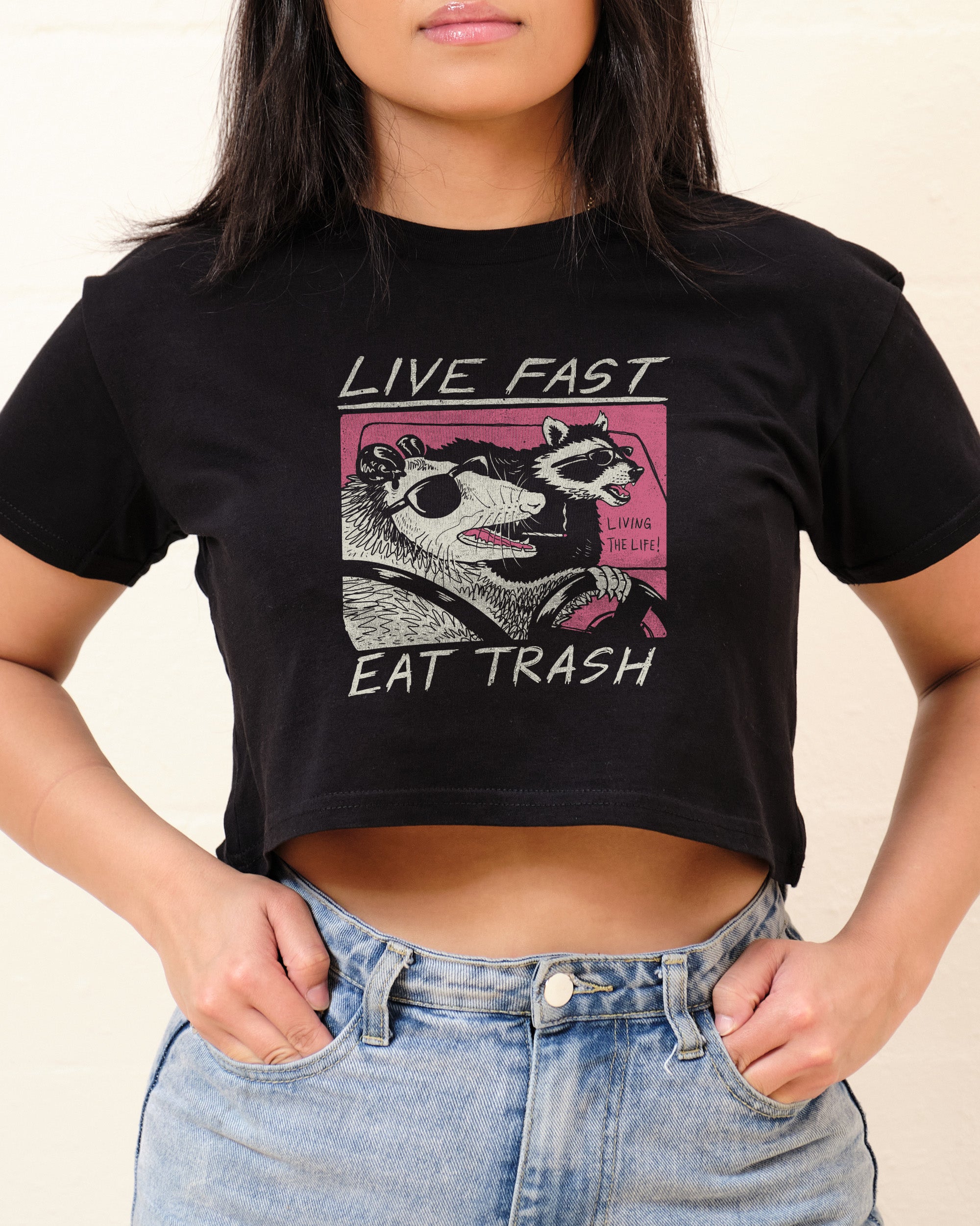 Live Fast Eat Trash Crop Tee Threadheads Australia Online