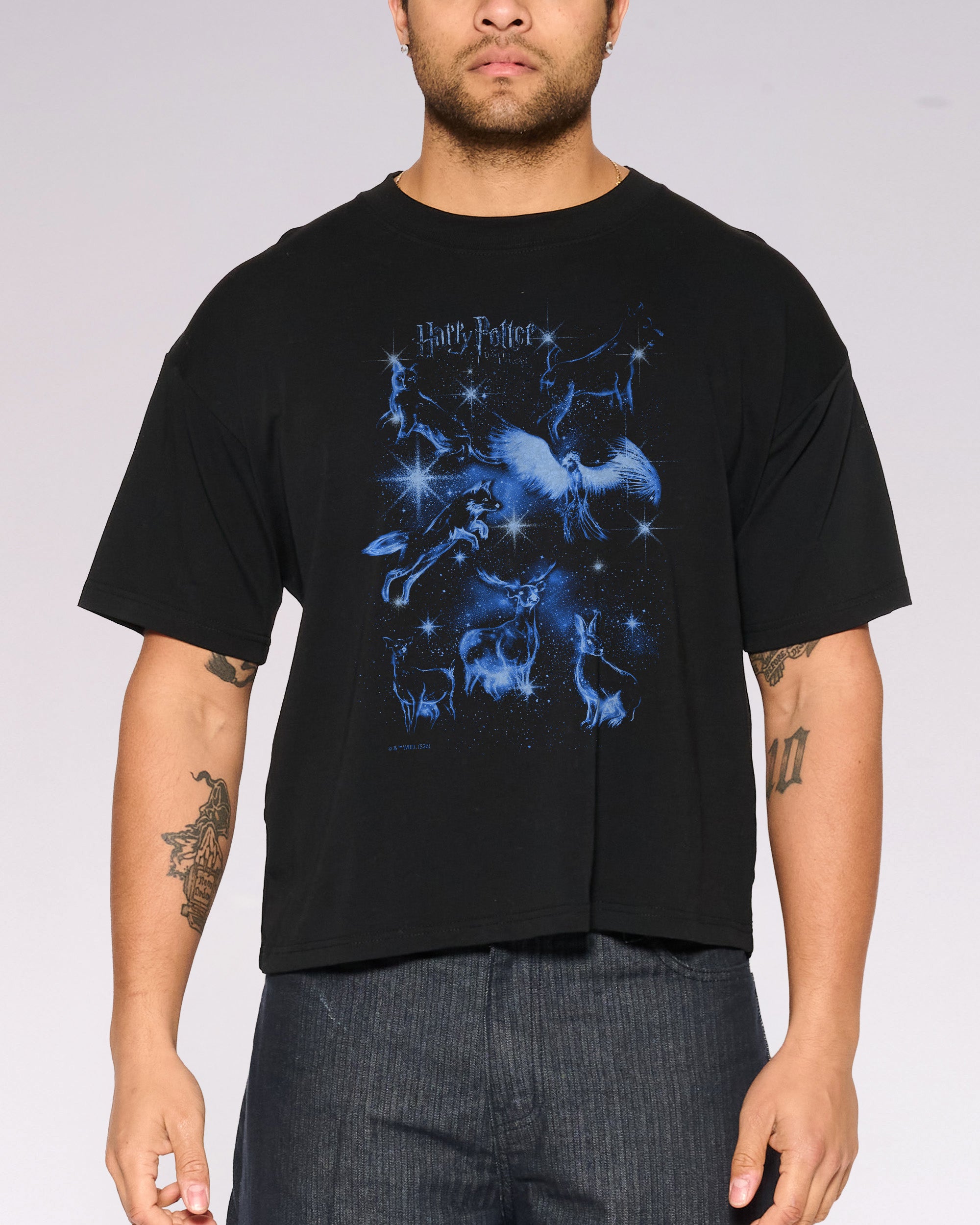Patronus Compilation Black Oversized Crop Tee