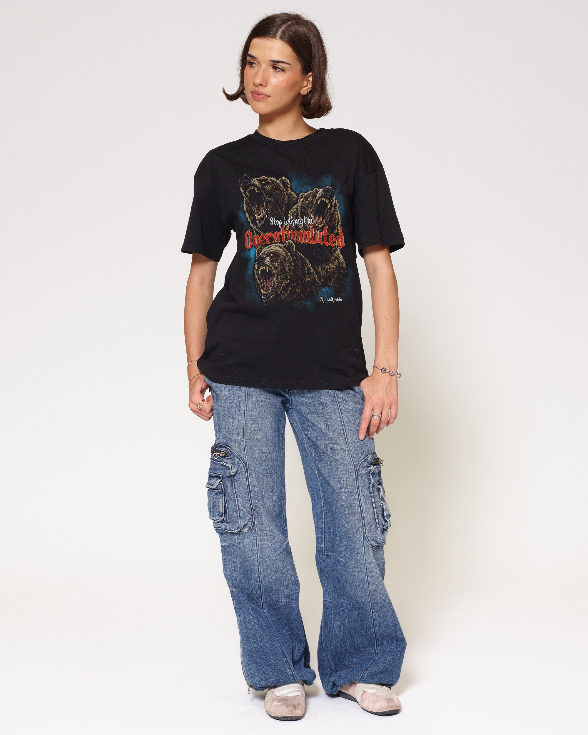 I’m Overstimulated Black T-Shirt