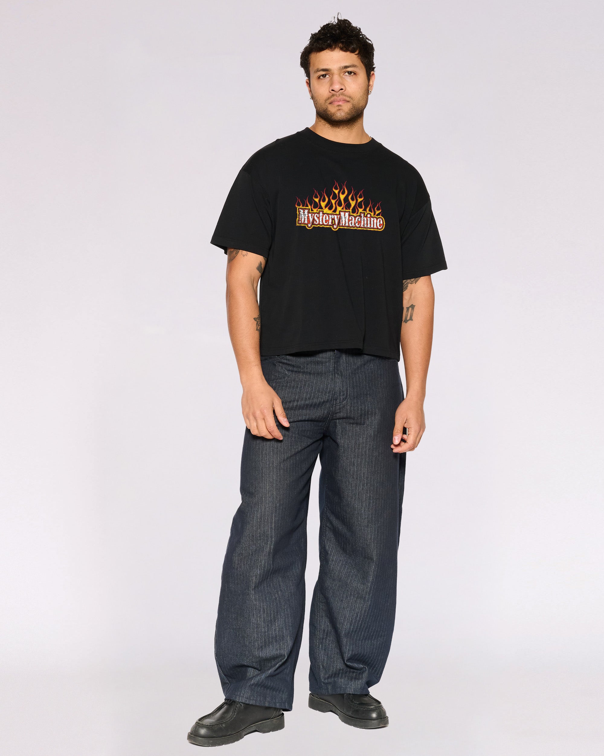 Mystery Machine Black Oversized Crop Tee