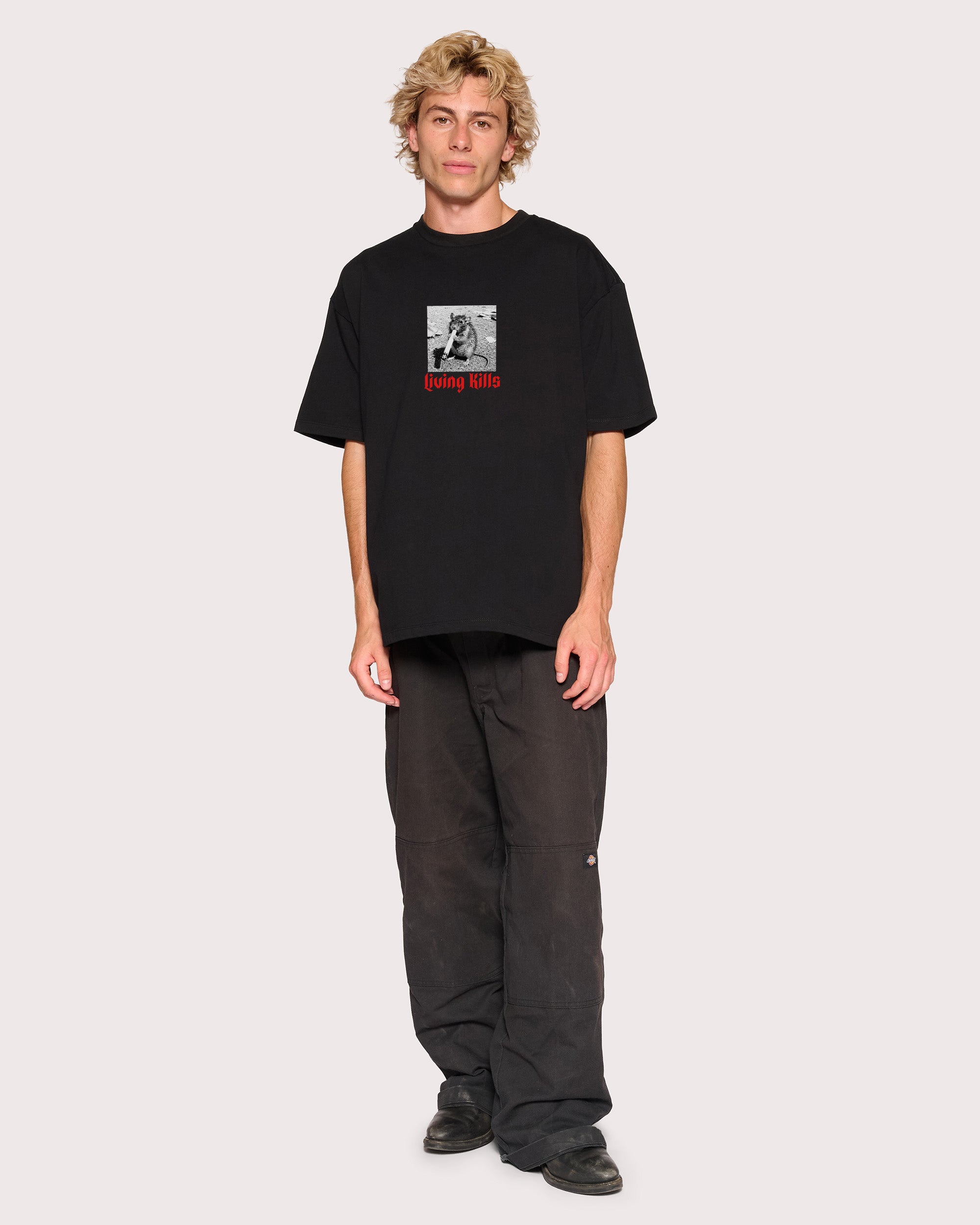 Living Kills Black Oversized Tee
