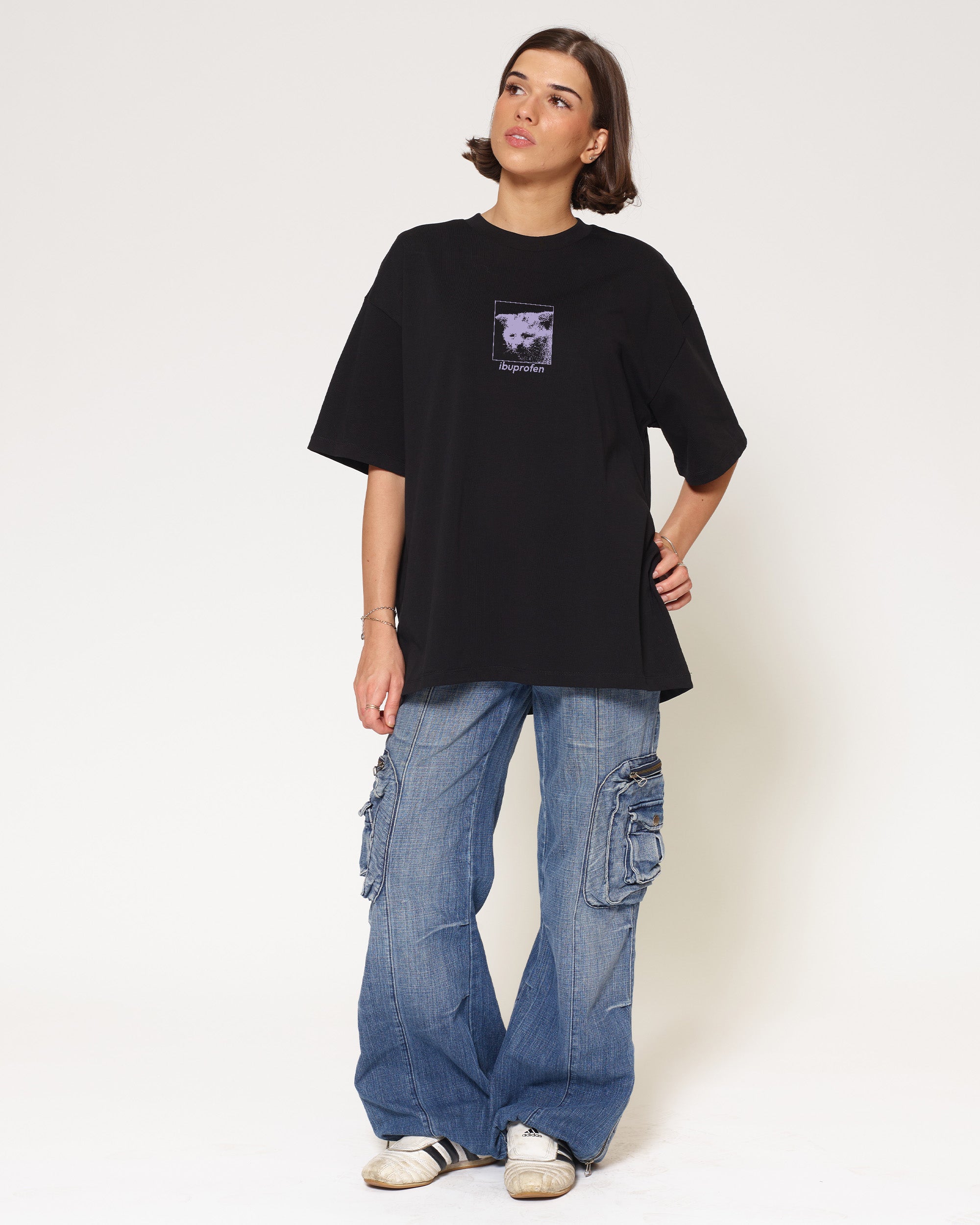 Ibuprofen Black Oversized Tee