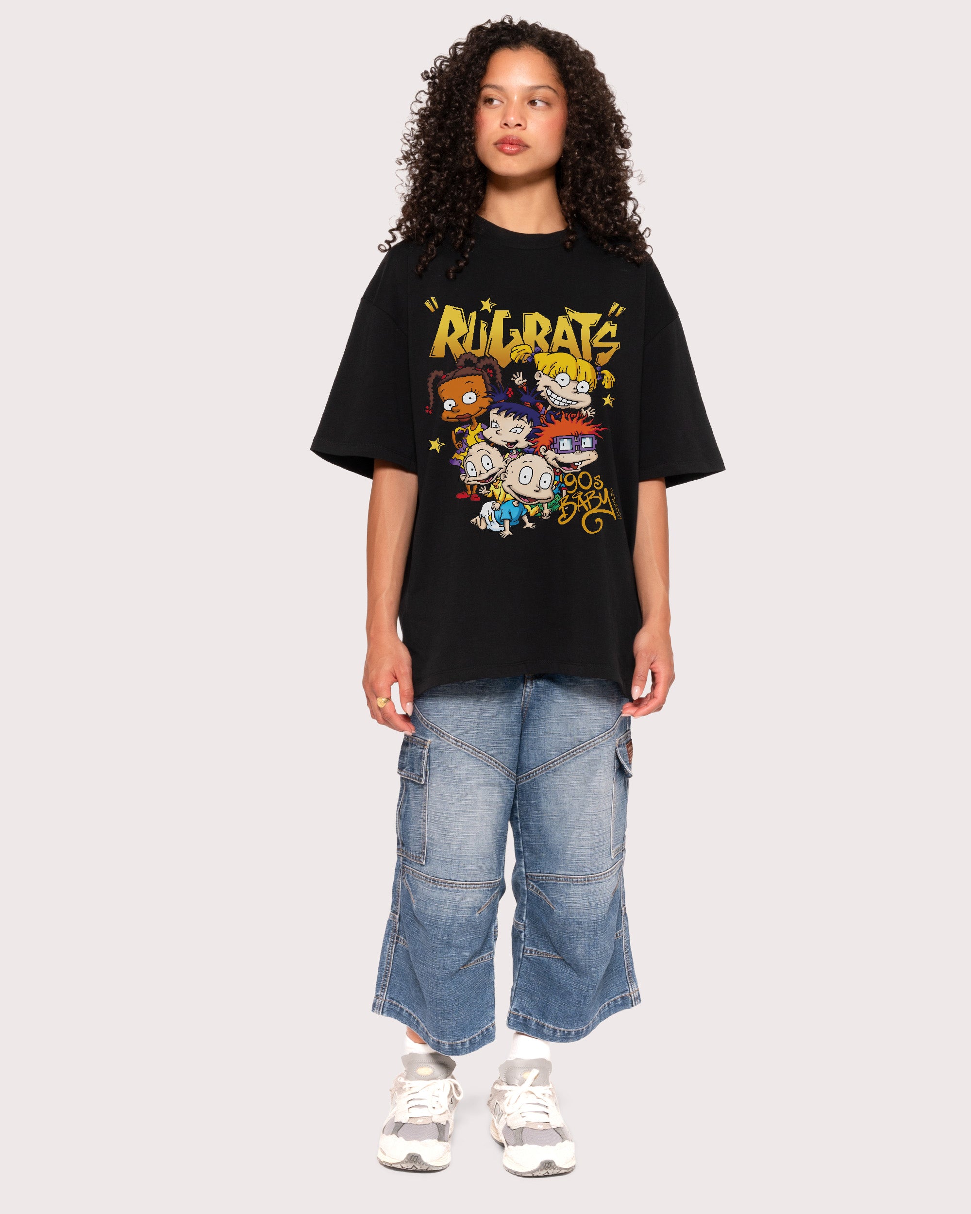 90s Baby Black Oversized Tee