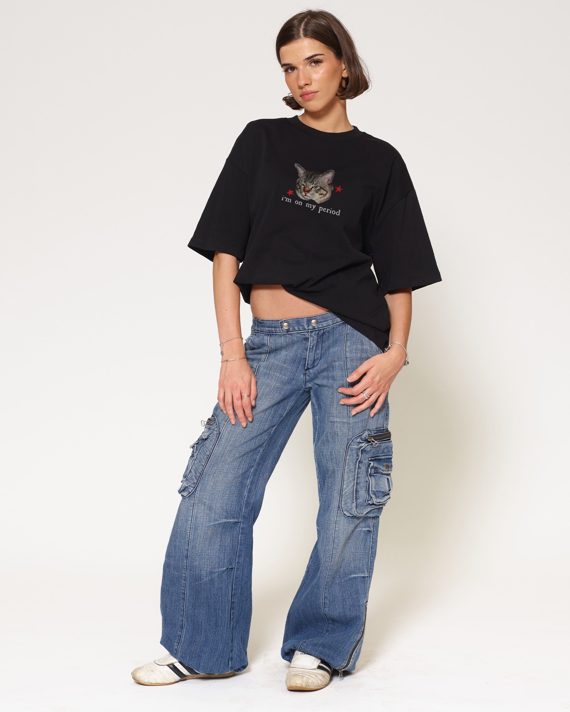 I’m On My Period Black Oversized Tee