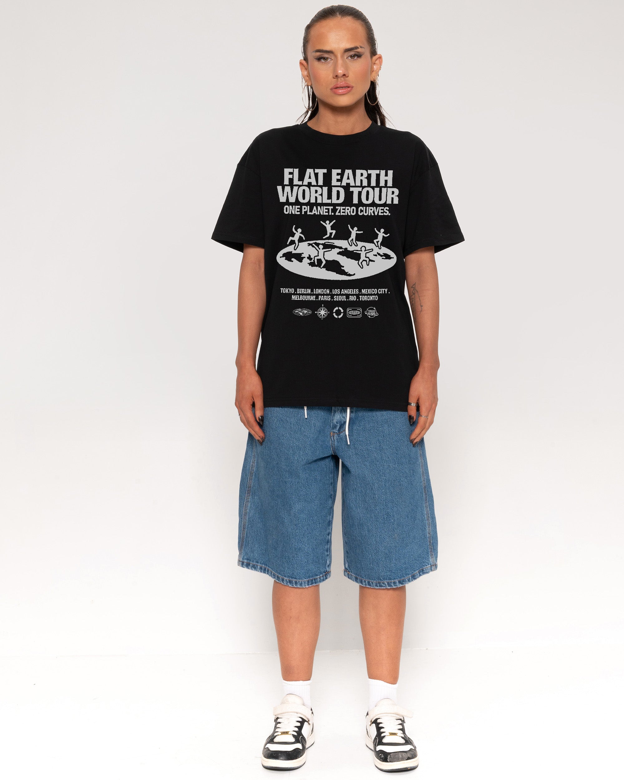 Flat Earth World Tour Black T-Shirt