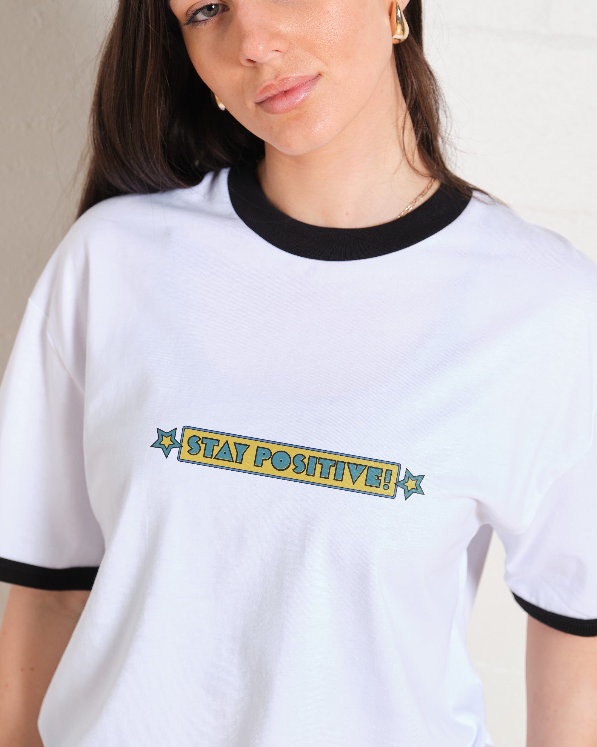 Stay Positive Front and Back T-Shirt Australia Online