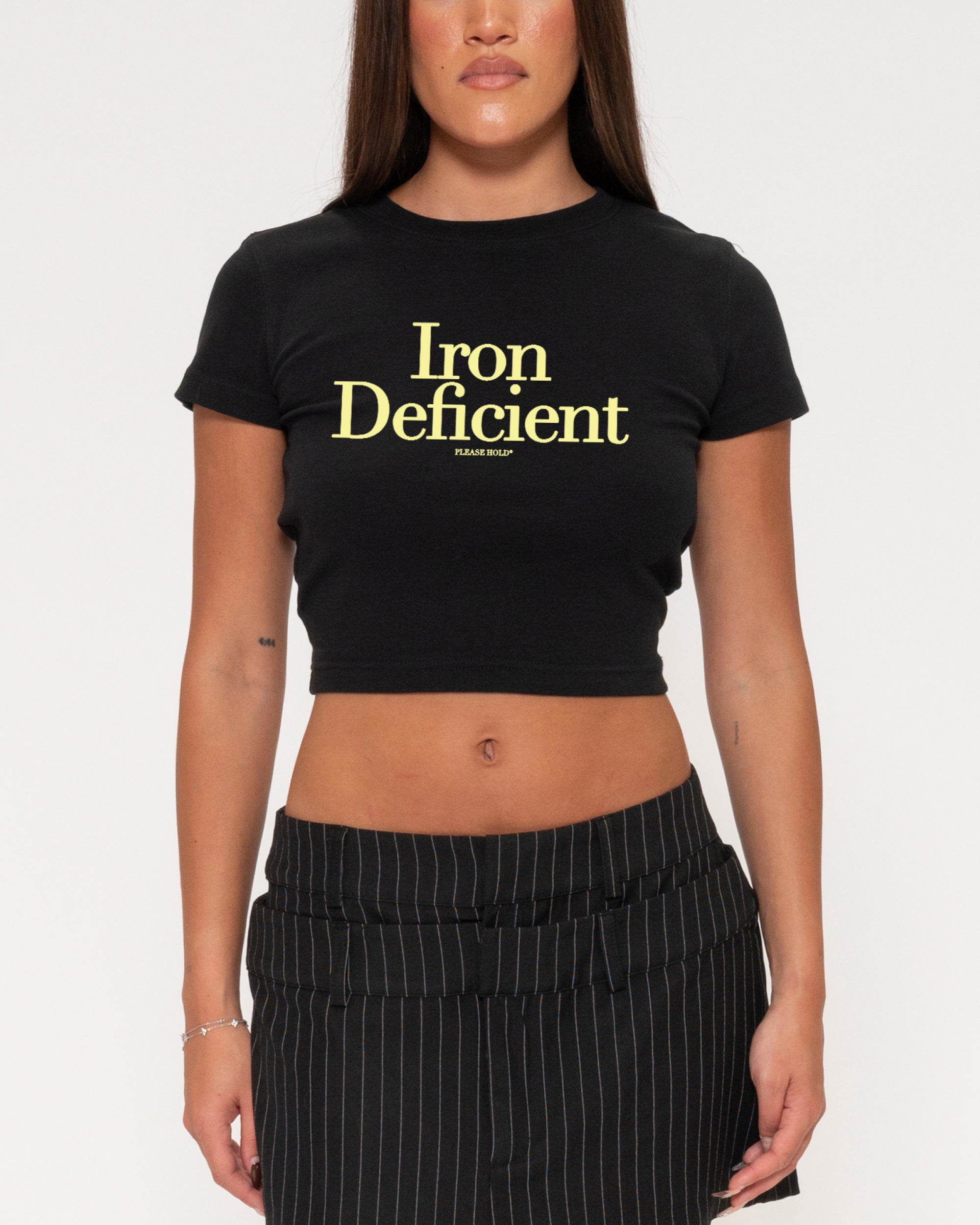 Iron Deficient Black Baby Tee