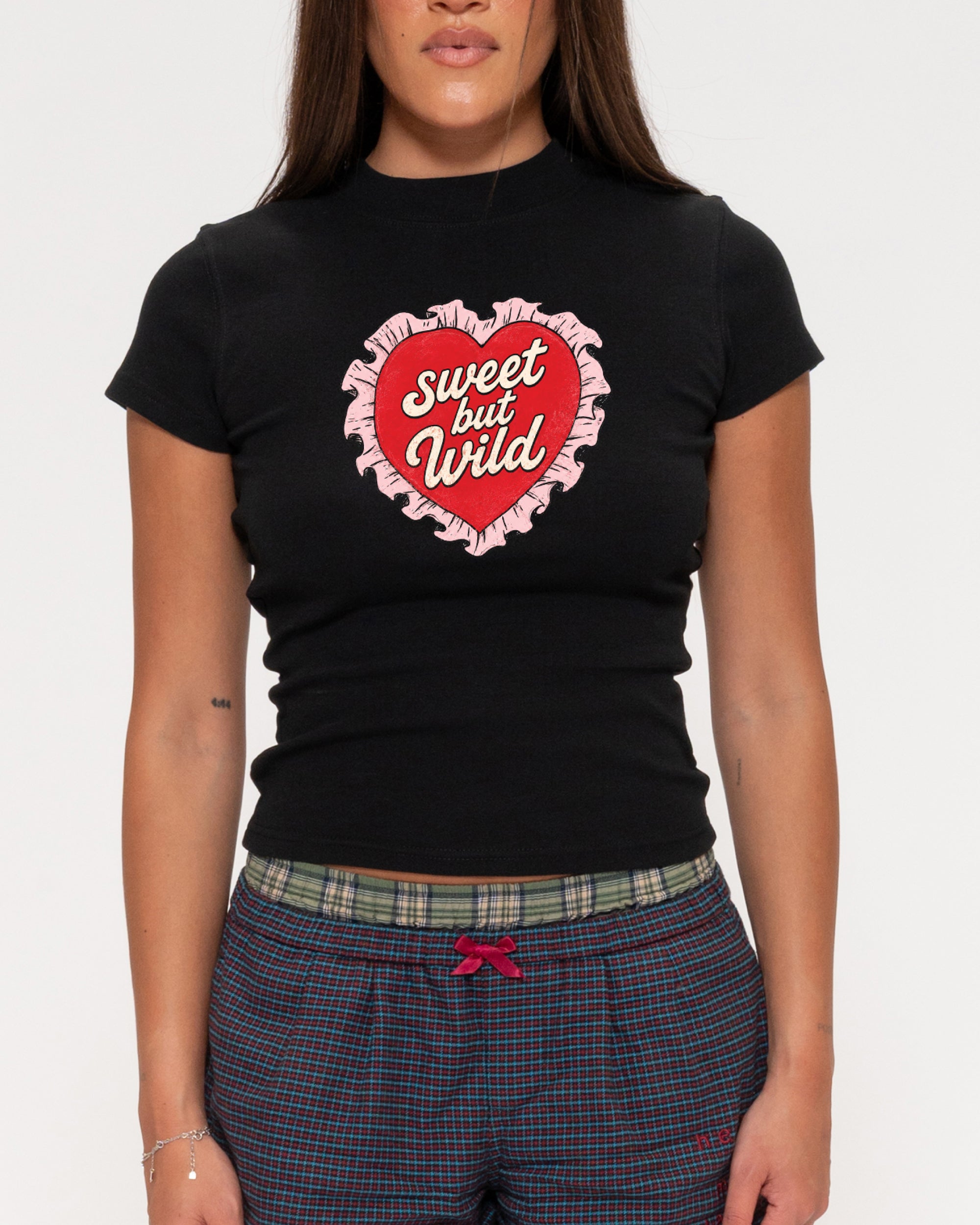 Sweet But Wild Black Longline Baby Tee