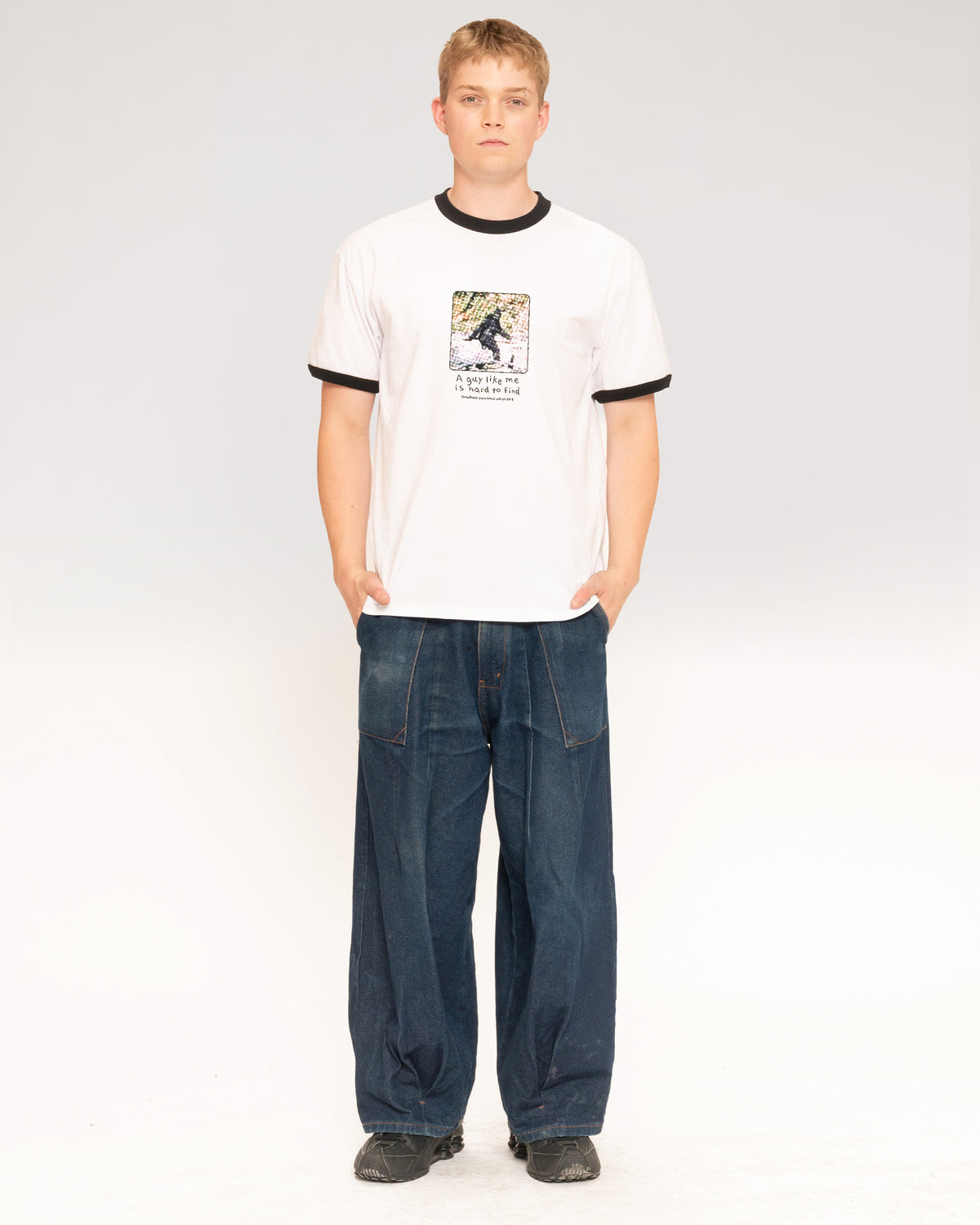 A Guy Like Me is Hard to Find Black Ringer T-Shirt