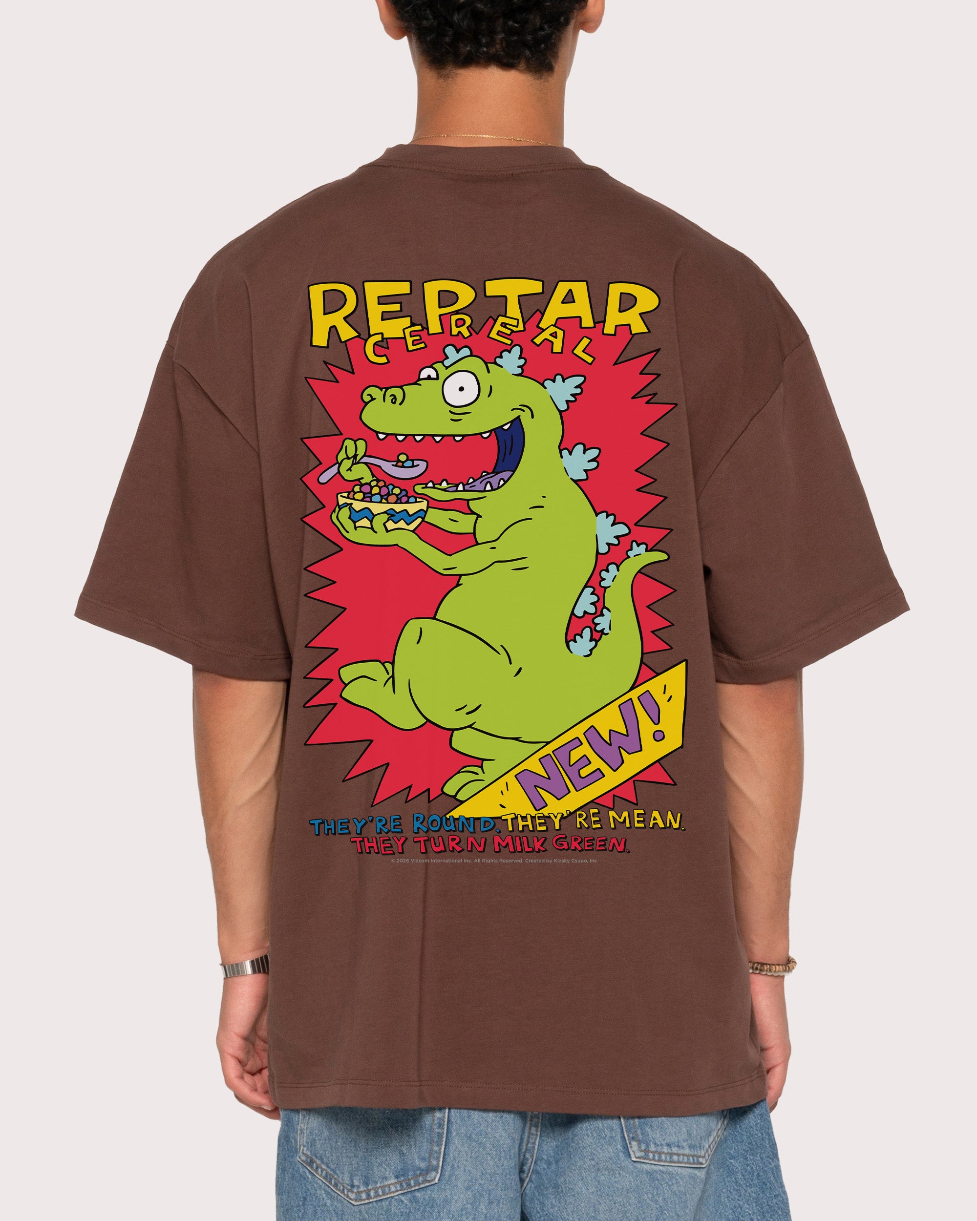 Reptar Cereal Brown Oversized Tee