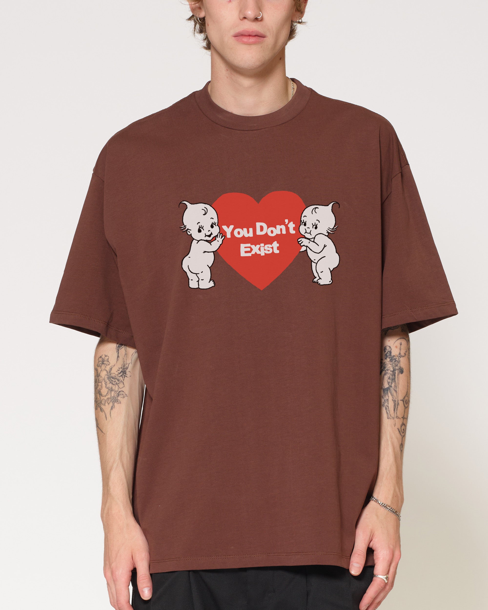 You Don’t Exist Brown Oversized Tee