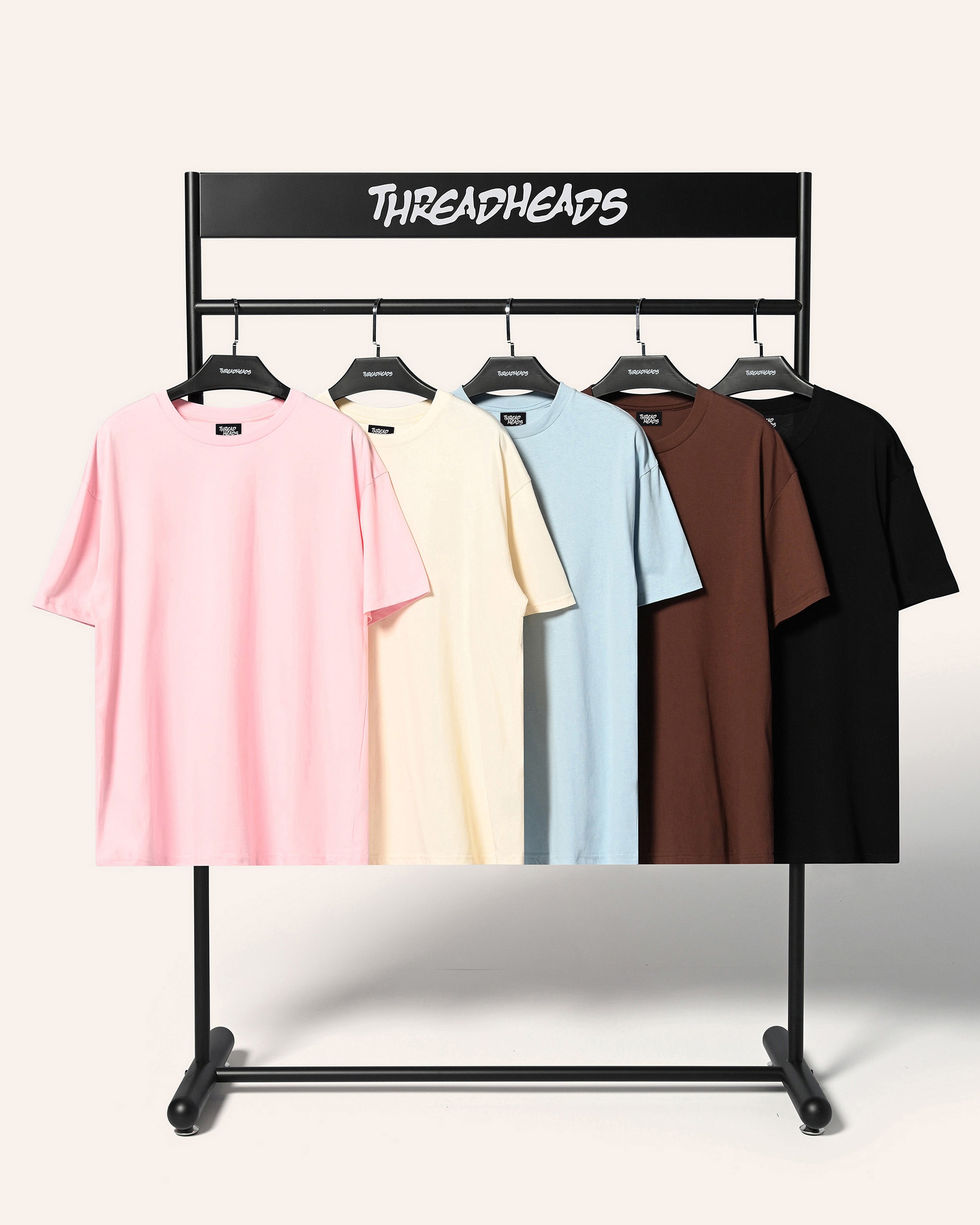 Classic Tee 5 Pack: Pale Blue, Natural, Pink, Brown, Black