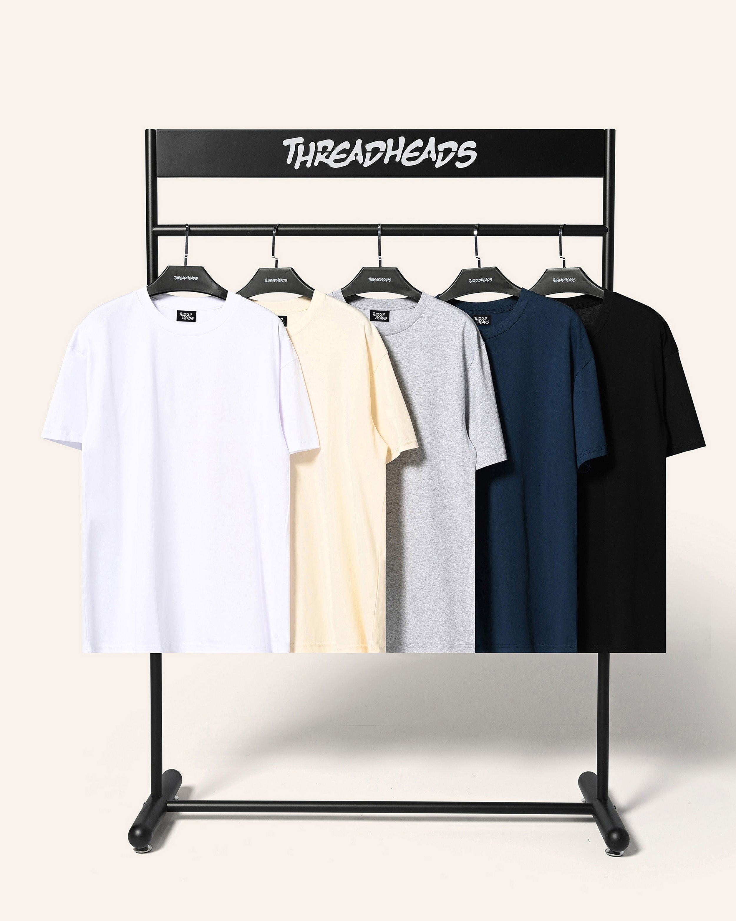 Classic Tee 5-Pack: Black, Navy, White, Natural, Grey