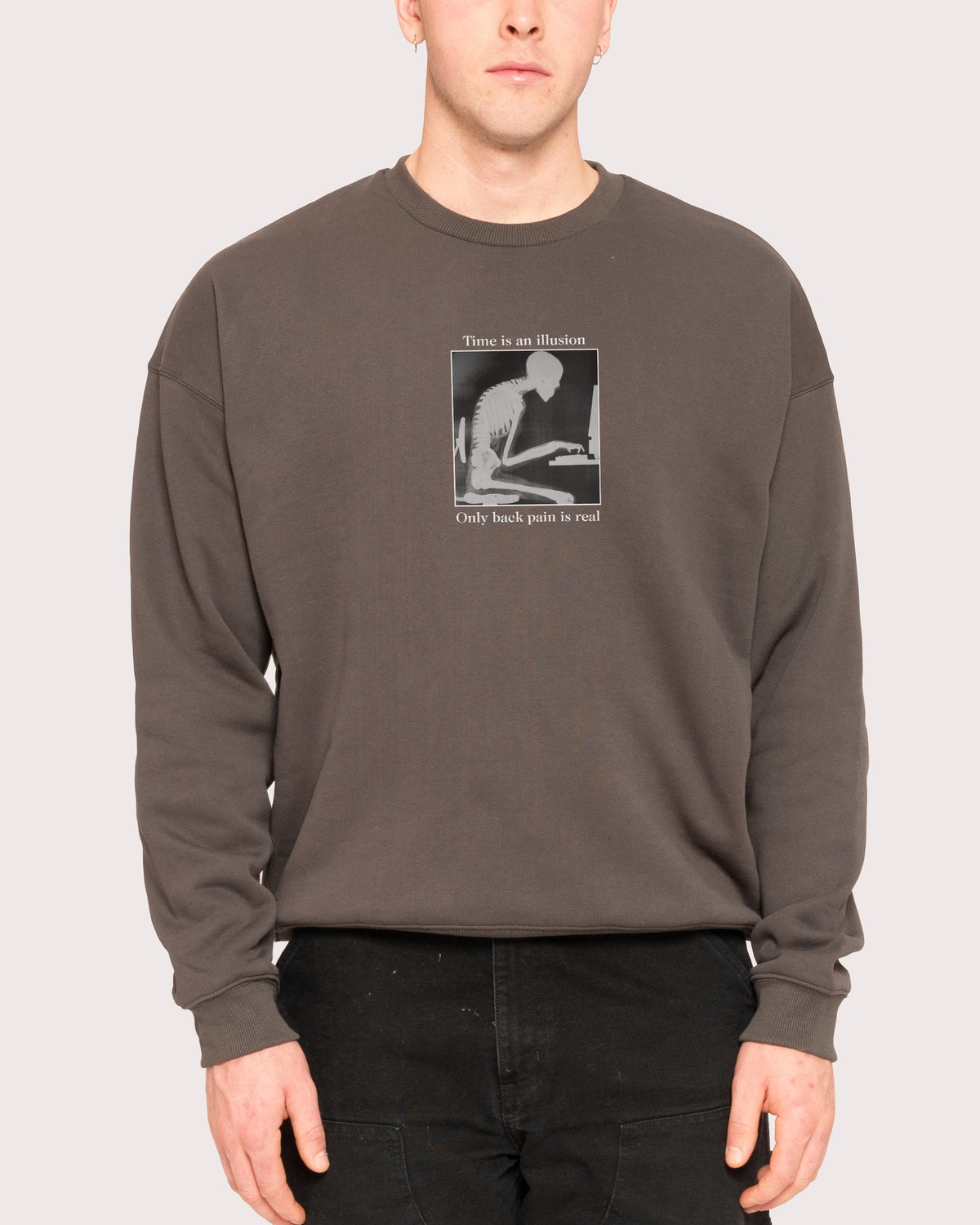 Time is an illusion Charcoal Sweatshirt
