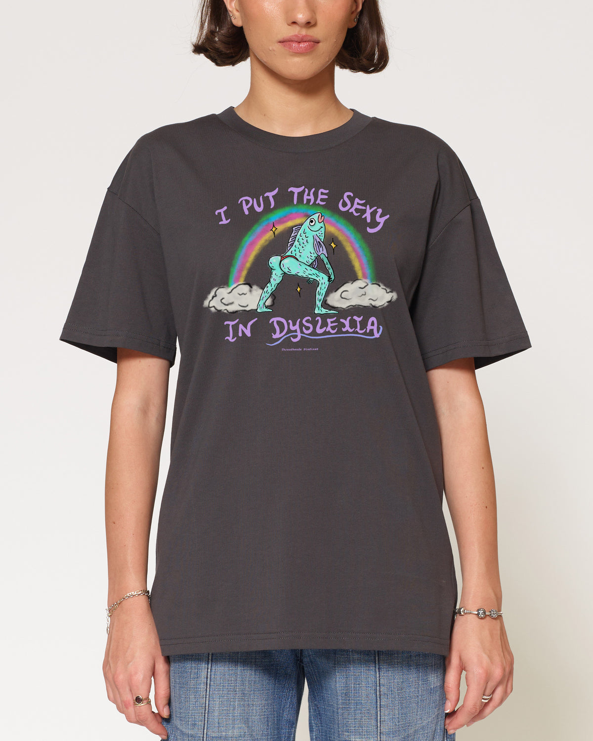 I Put the Sexy in Dyslexia T-Shirt - Charcoal
