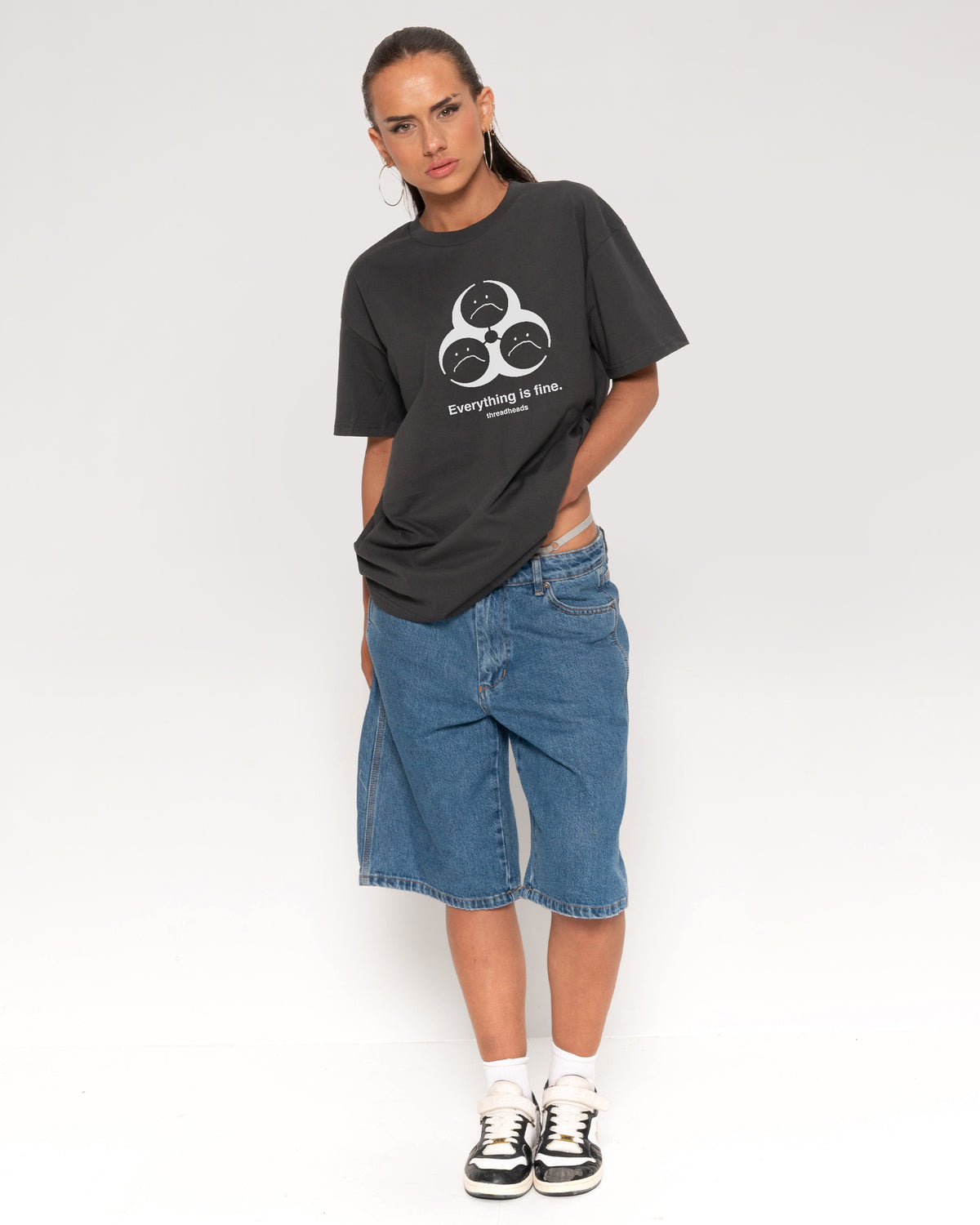 Everything Is Fine Biohazard Charcoal T-Shirt