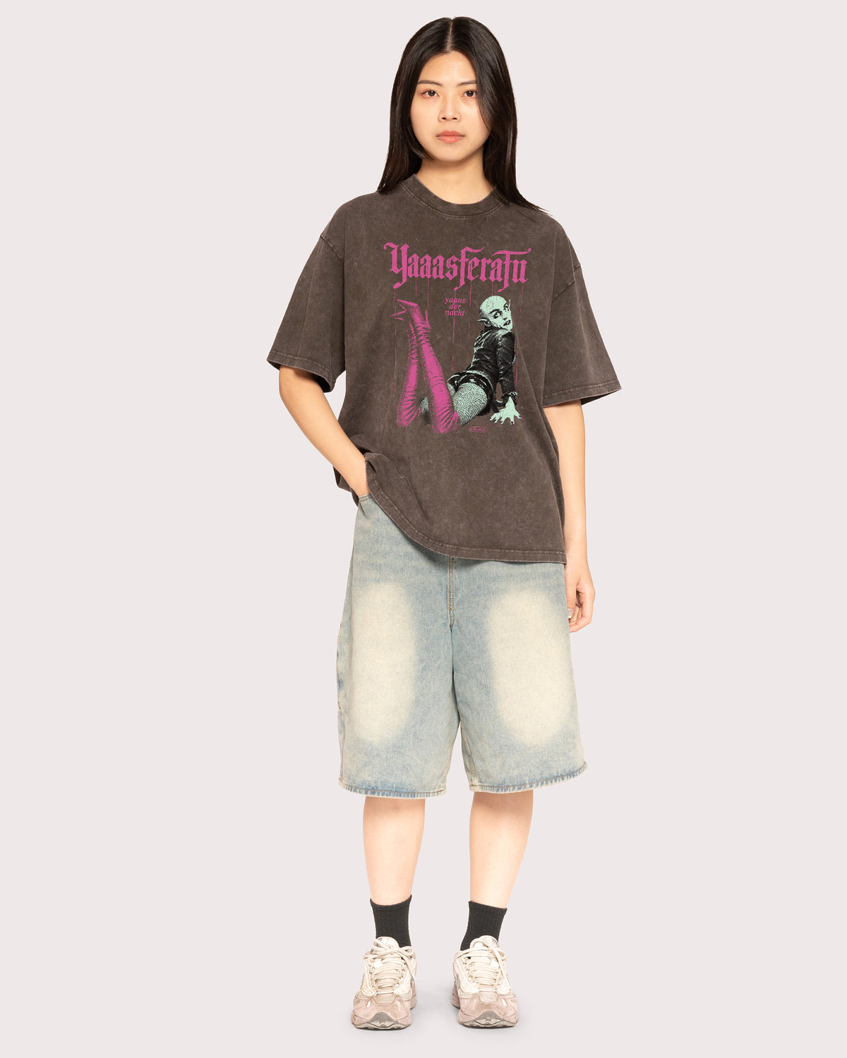Yaassferatu Grey Stone Oversized Tee