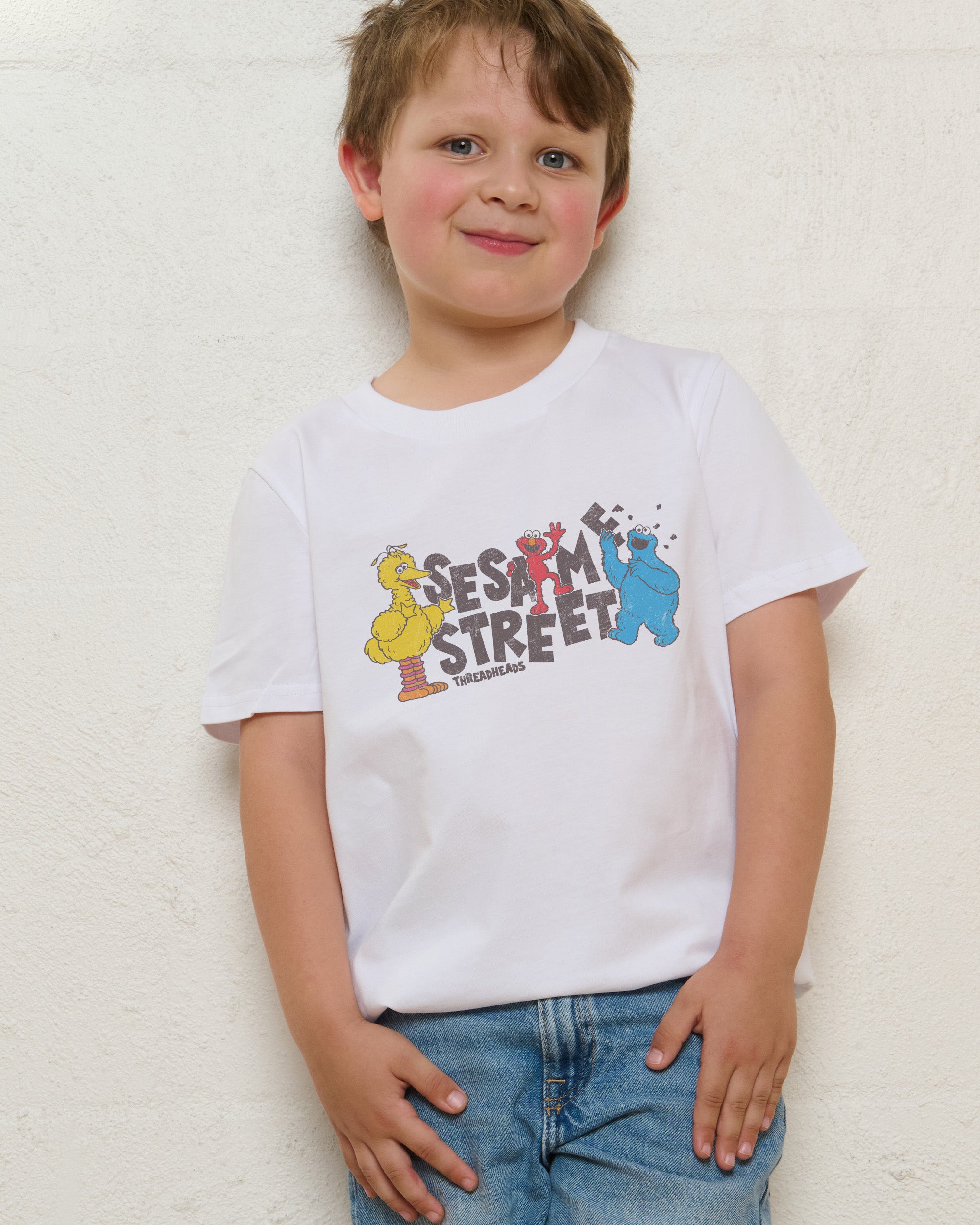 Sesame Street Hoops White Kids T-Shirt