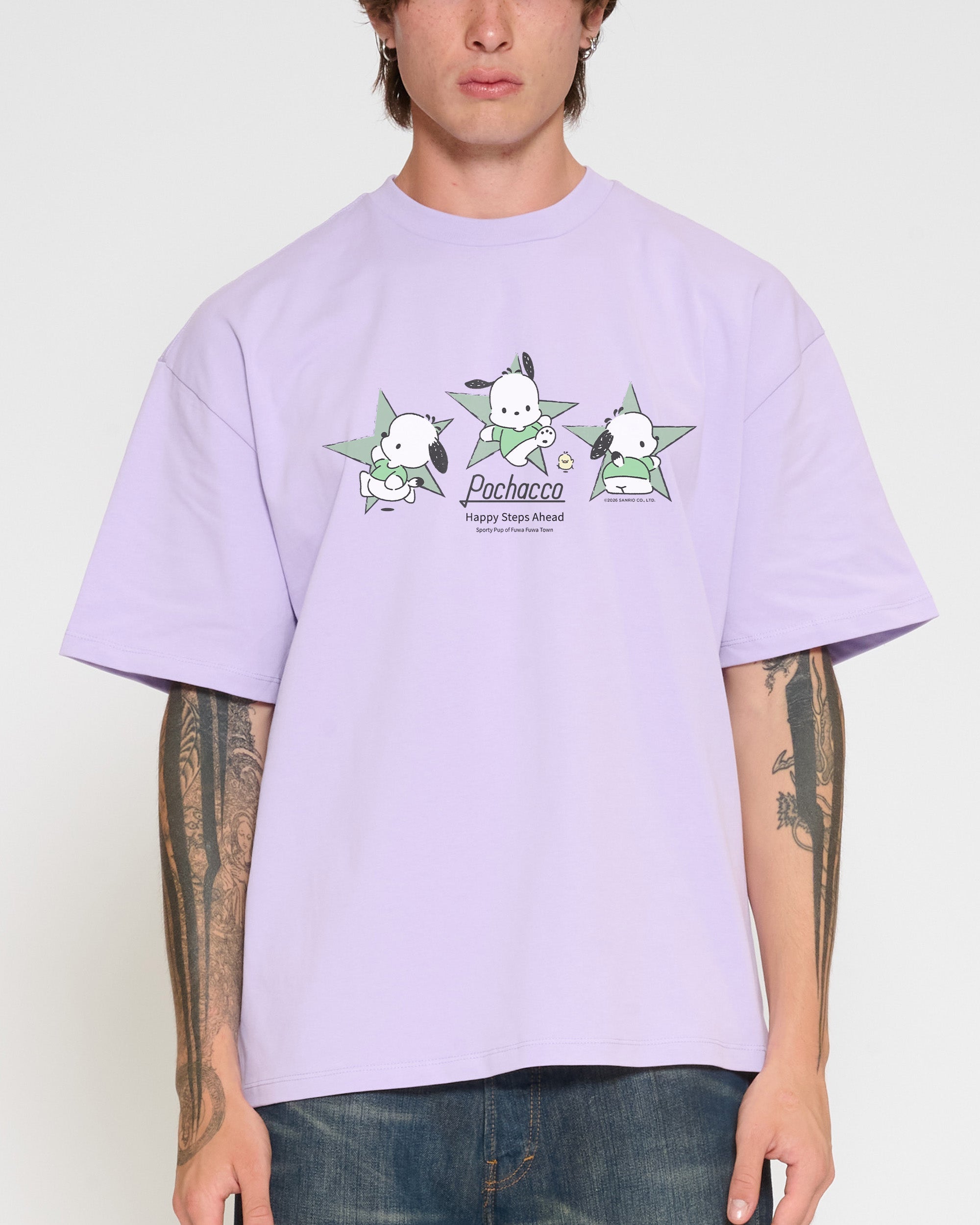 Pochacco Happy Steps Oversized Tee Official Hello Kitty and Friends collab Threadheads