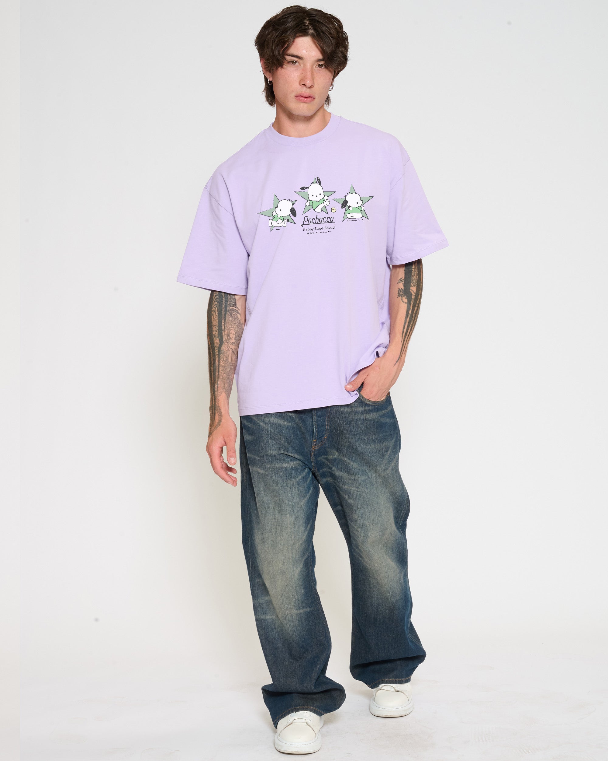Pochacco Happy Steps Oversized Tee Official Hello Kitty and Friends collab Threadheads
