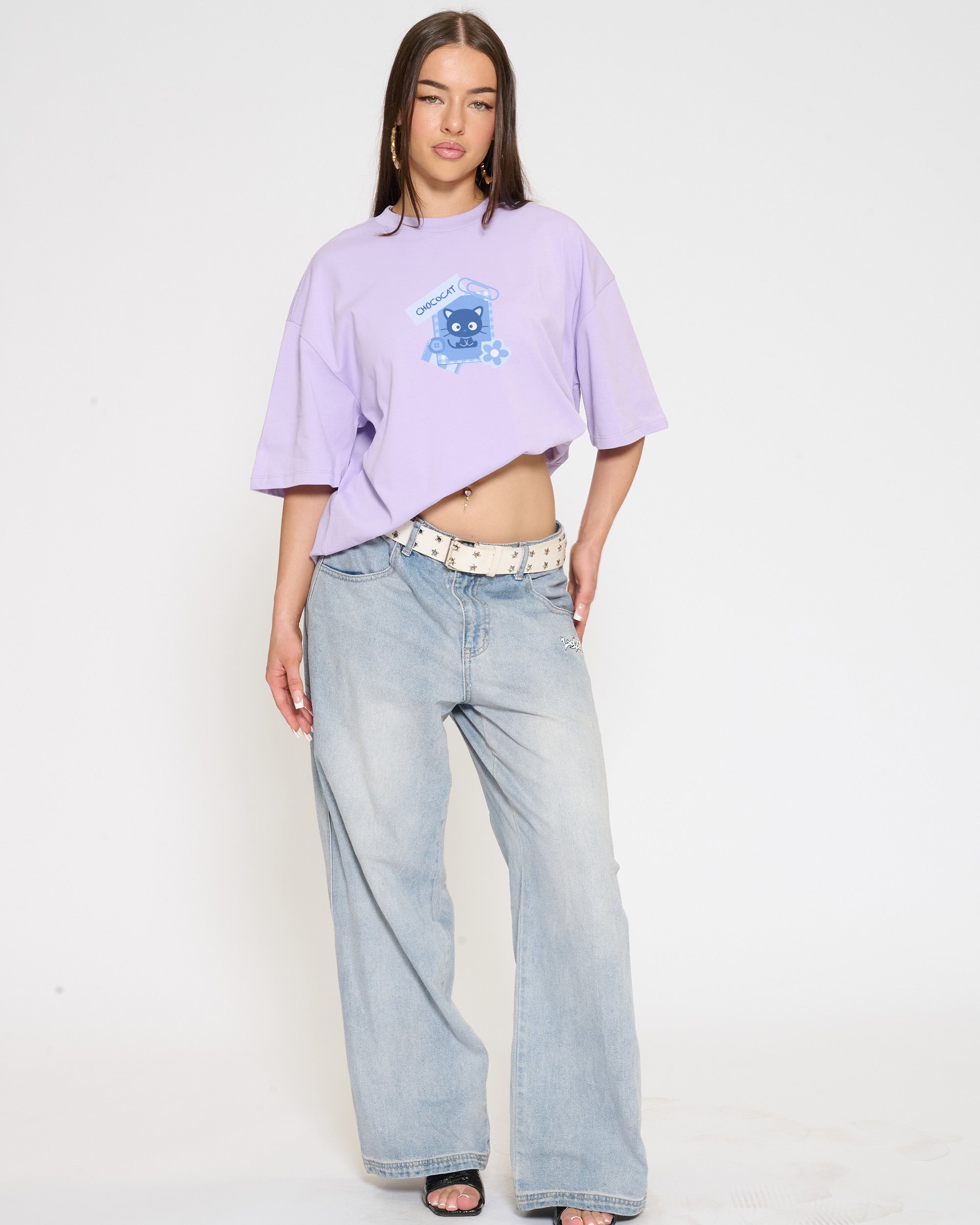 Chococat Scrapbook Oversized Tee Official Hello Kitty and Friends collab Threadheads