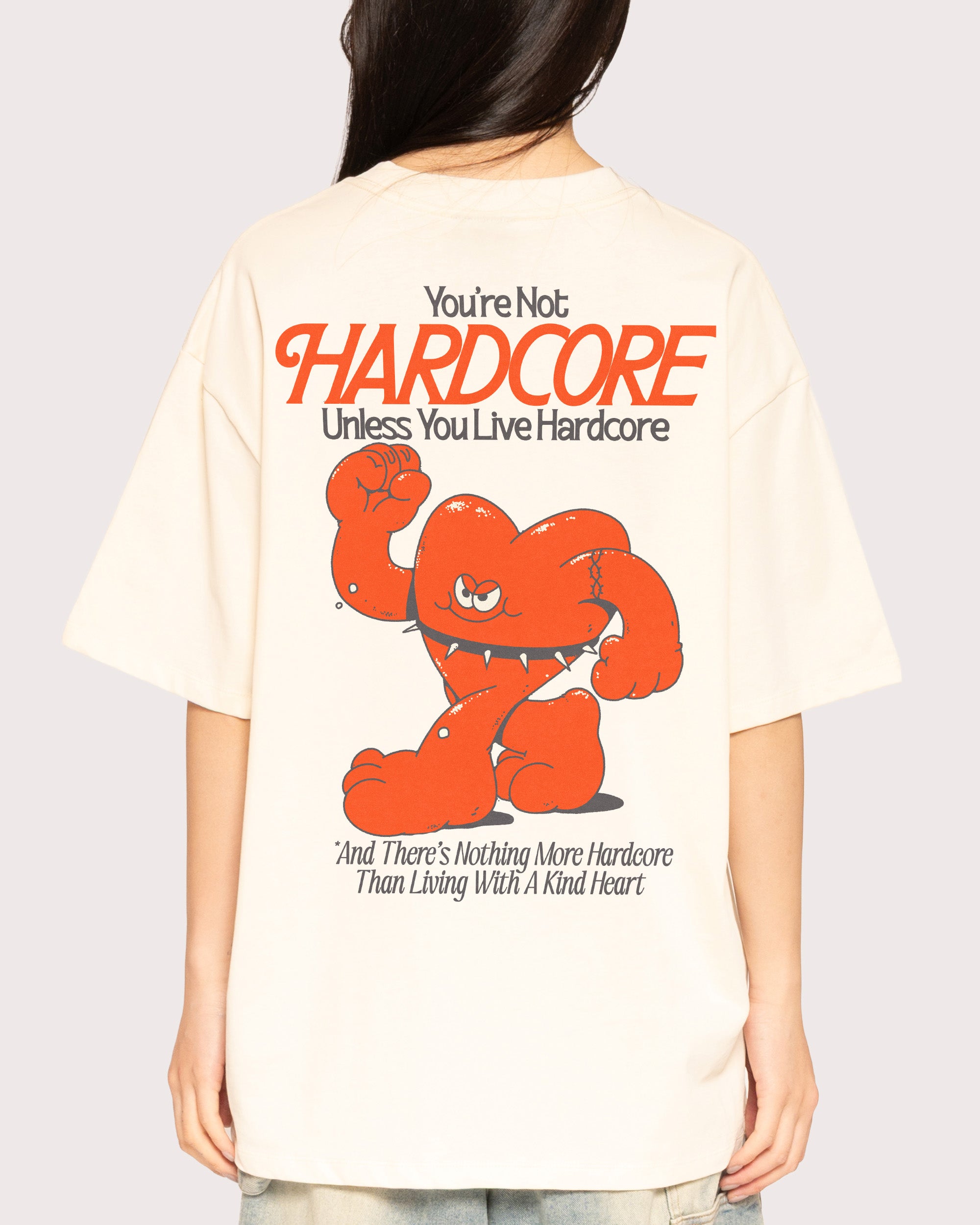 Hardcore Heartcore Natural Oversized Tee
