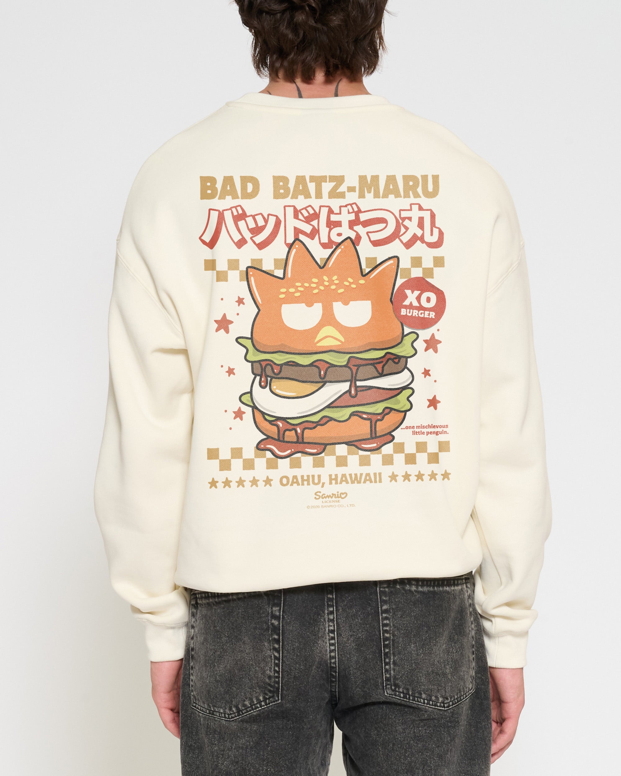 Bad Badtz-Maru Burger Sweatshirt Official Hello Kitty and Friends collab Threadheads