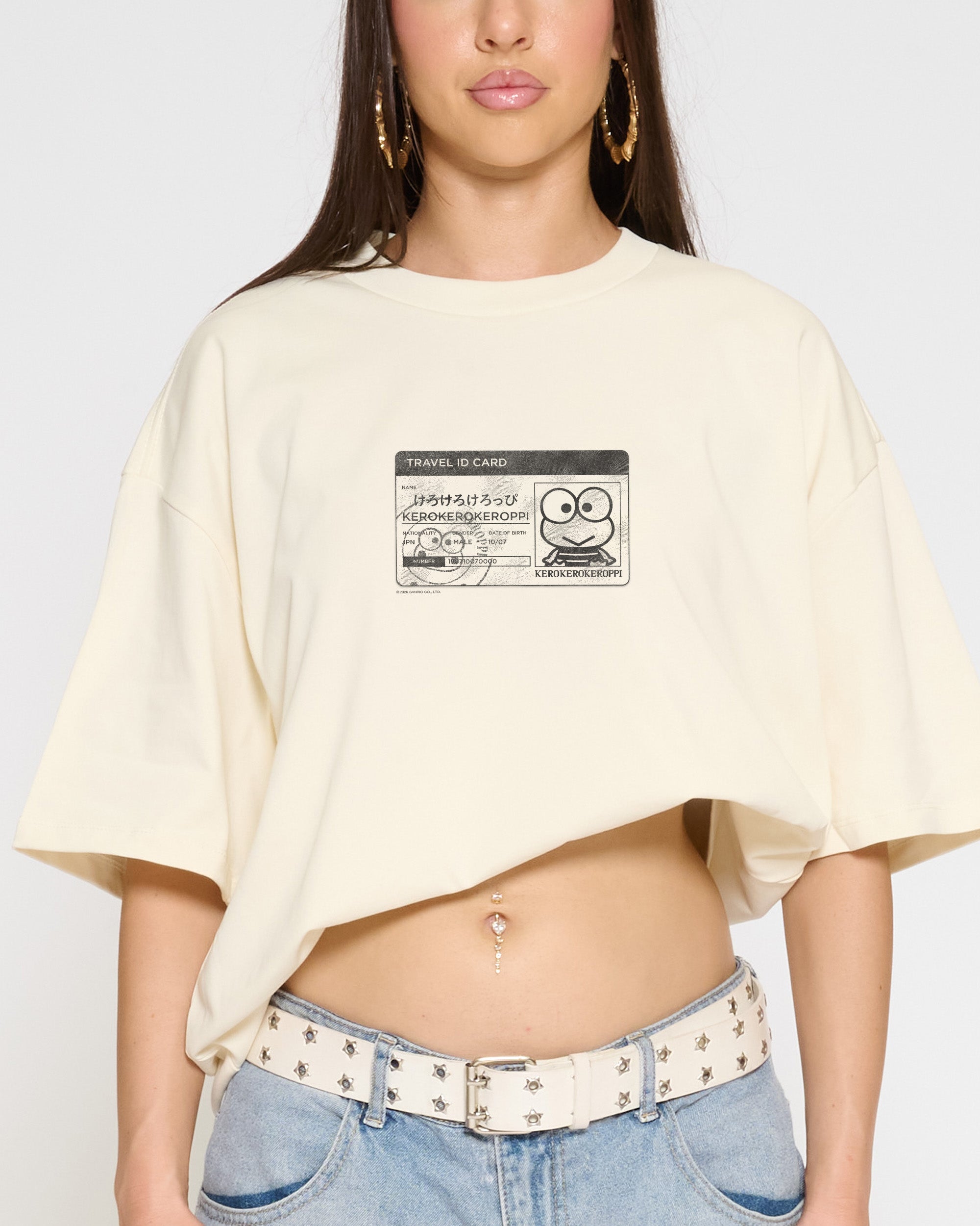 Keroppi ID Oversized Tee Official Hello Kitty and Friends collab Threadheads