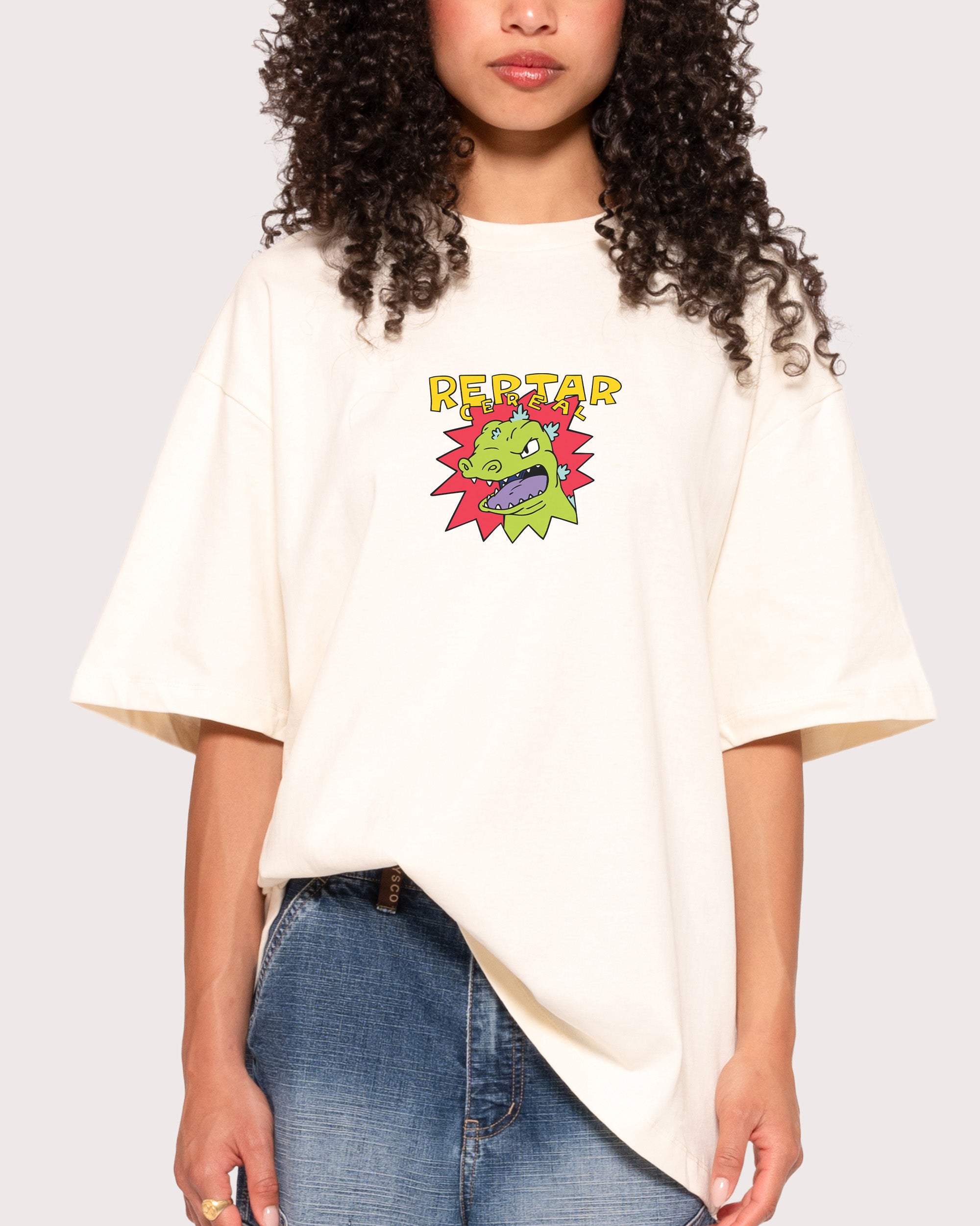 Reptar Cereal Natural Oversized Tee