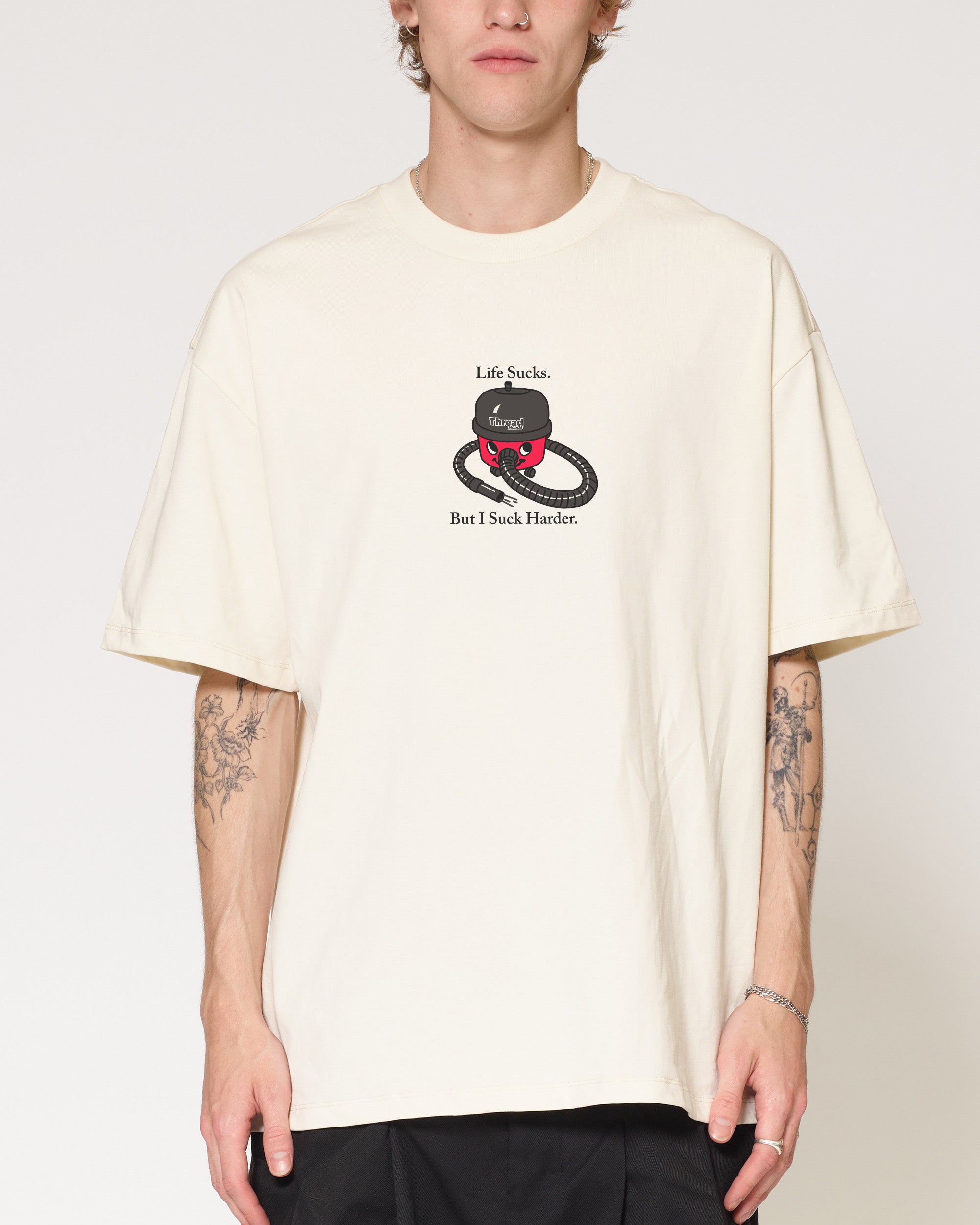 Life Sucks Natural Oversized Tee
