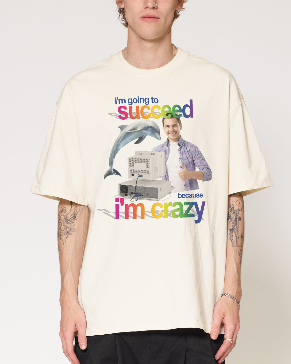 I’m going to succeed Natural Oversized Tee