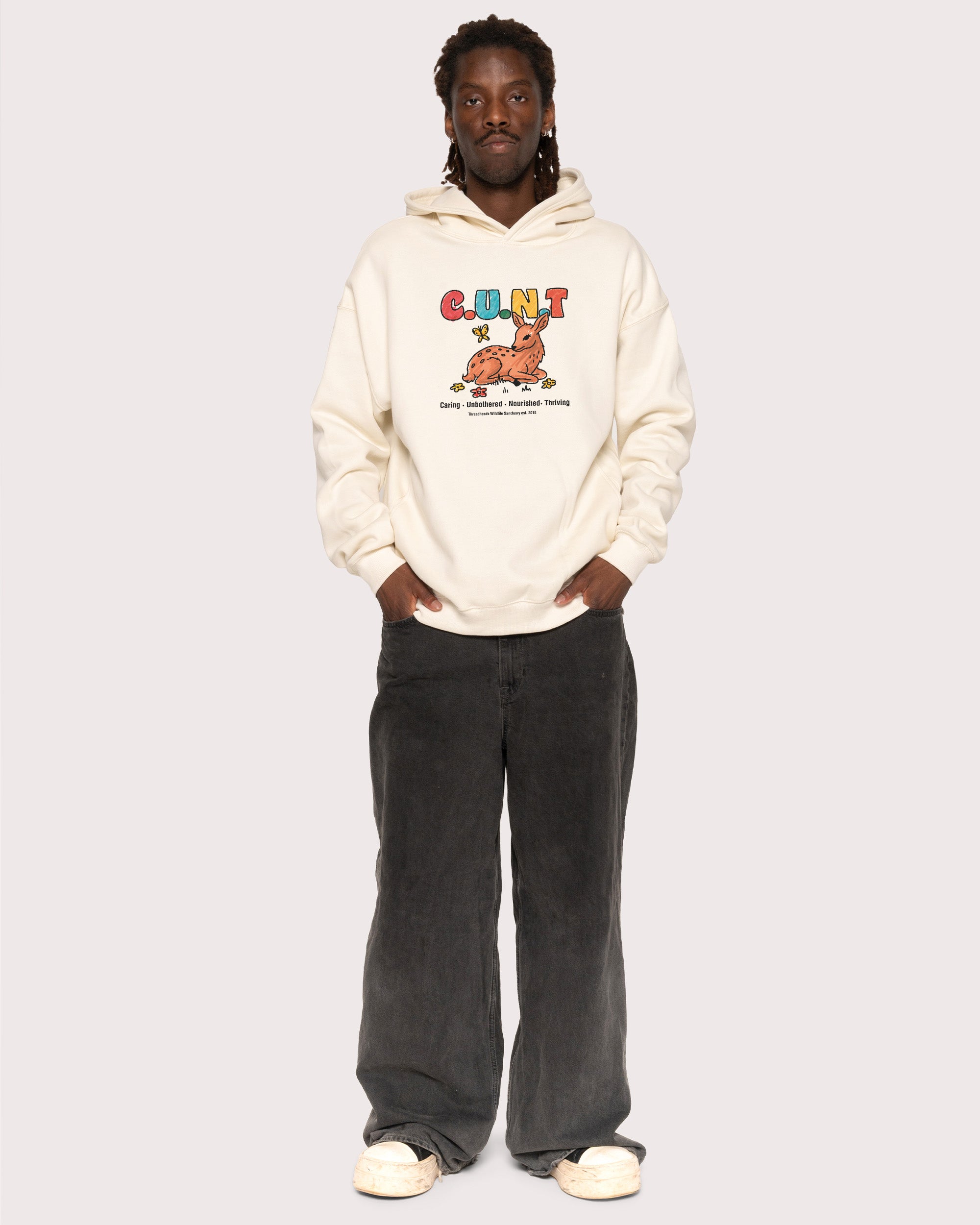 Caring Unbothered Nourished Thriving Natural Hoodie
