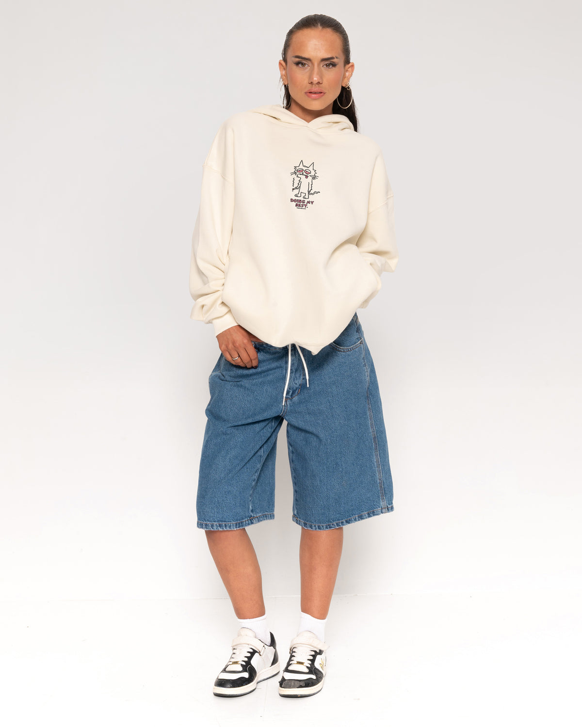 Doing My Best Natural Hoodie