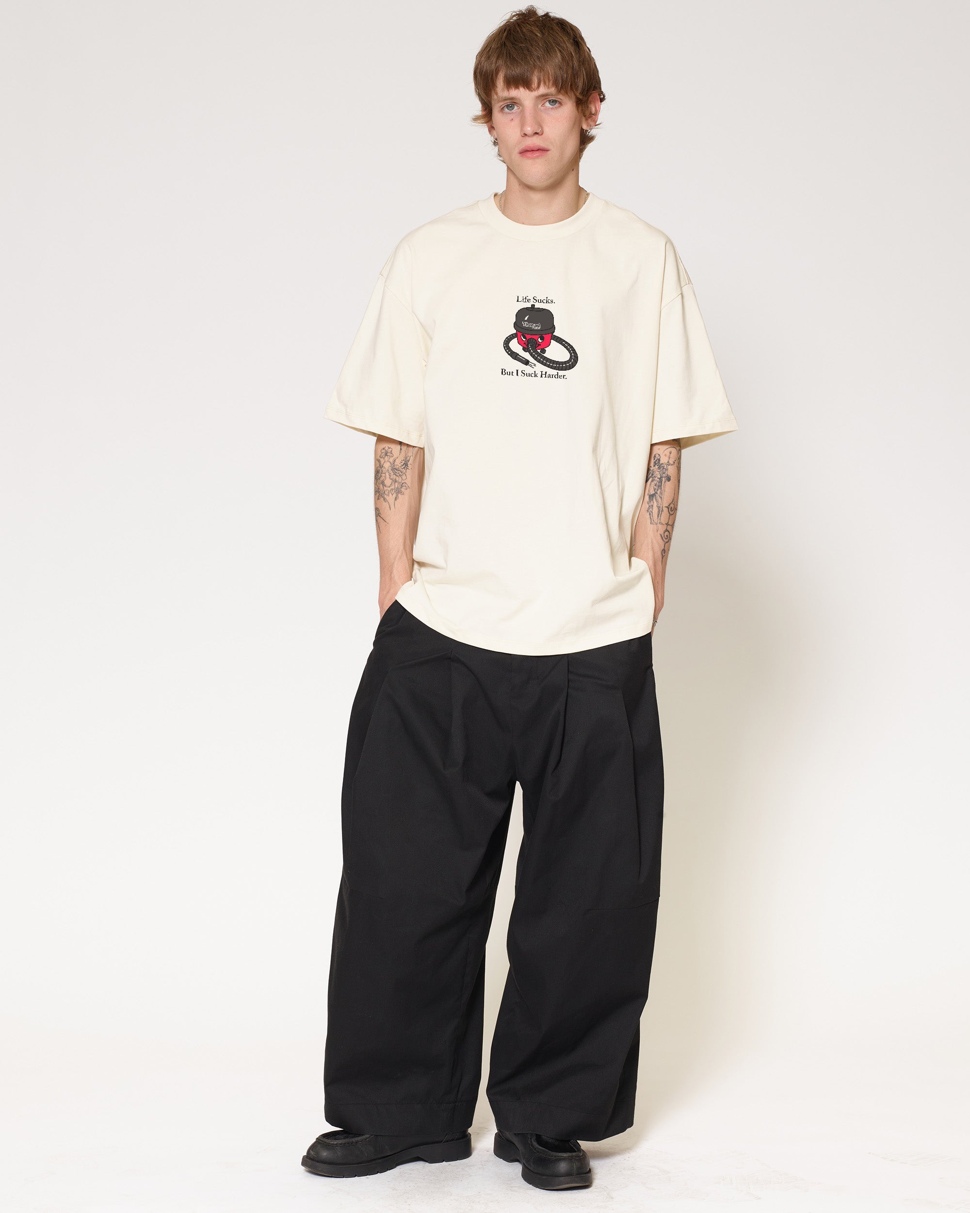 Life Sucks Natural Oversized Tee