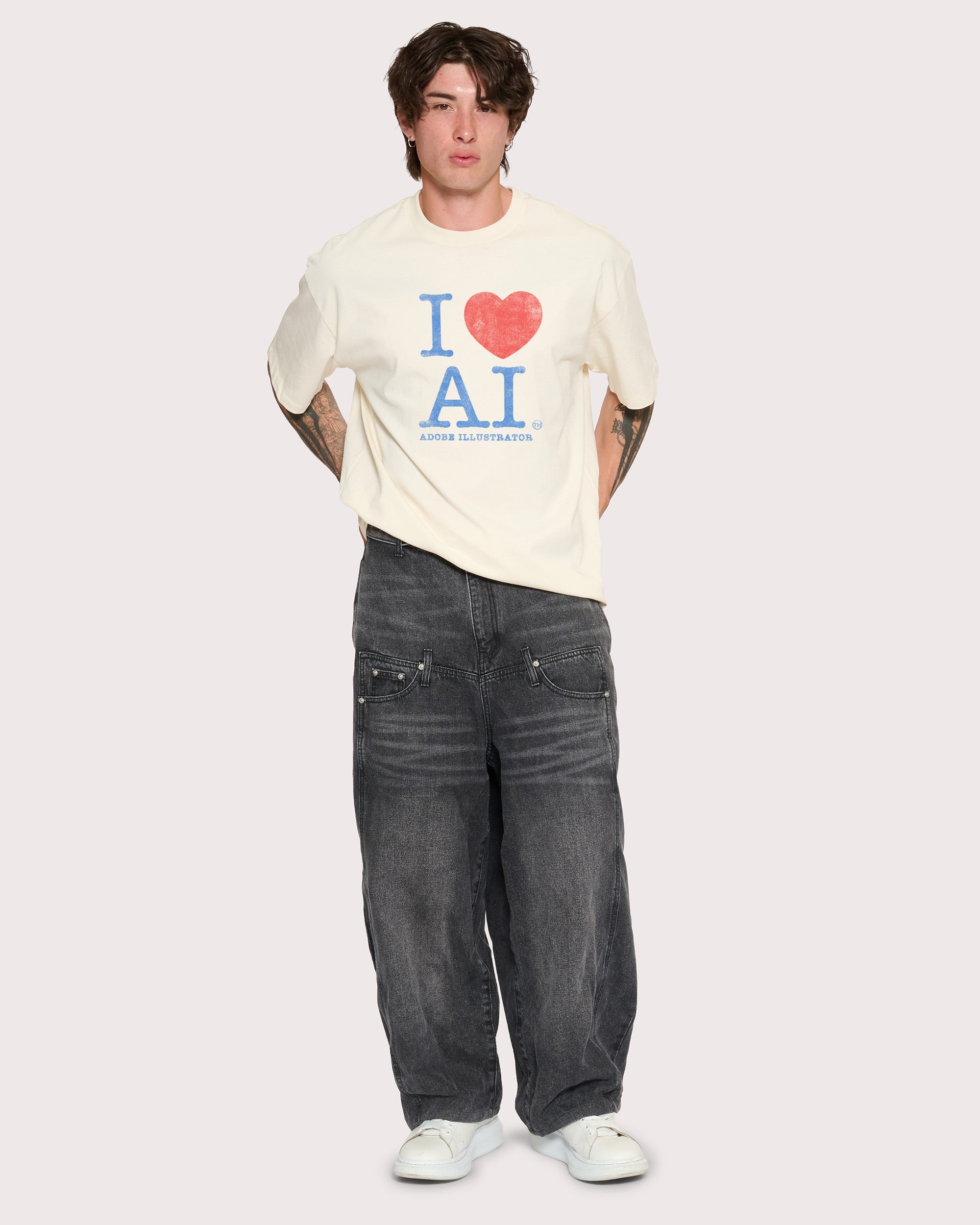 I Love AI Natural Oversized Tee