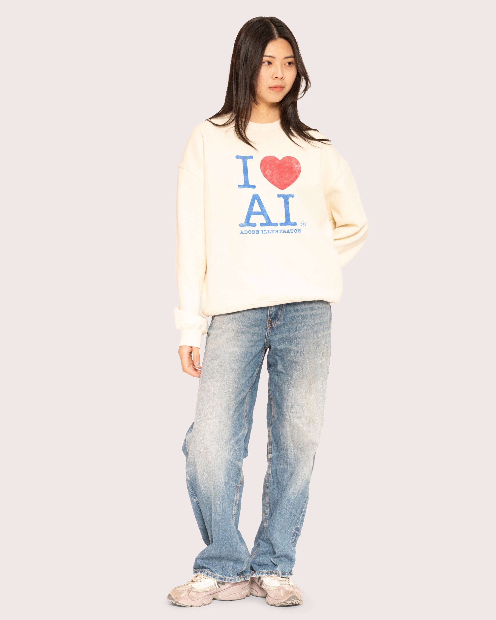 I Love AI Natural Sweatshirt