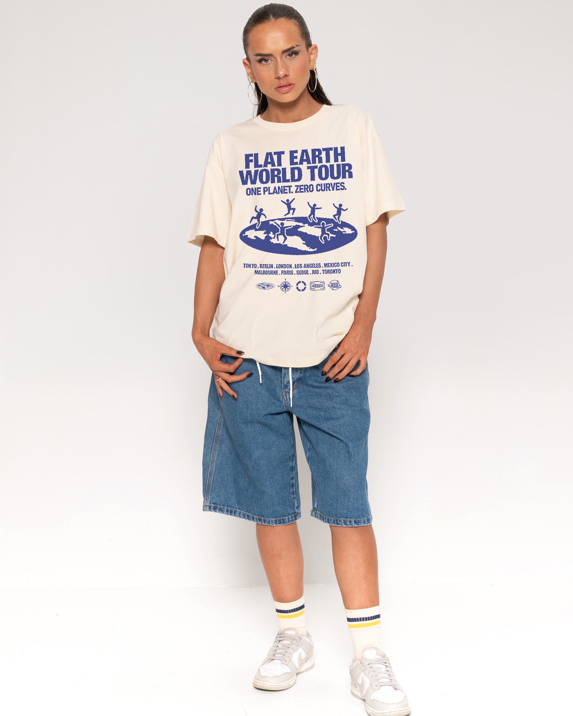 Flat Earth World Tour Natural T-Shirt