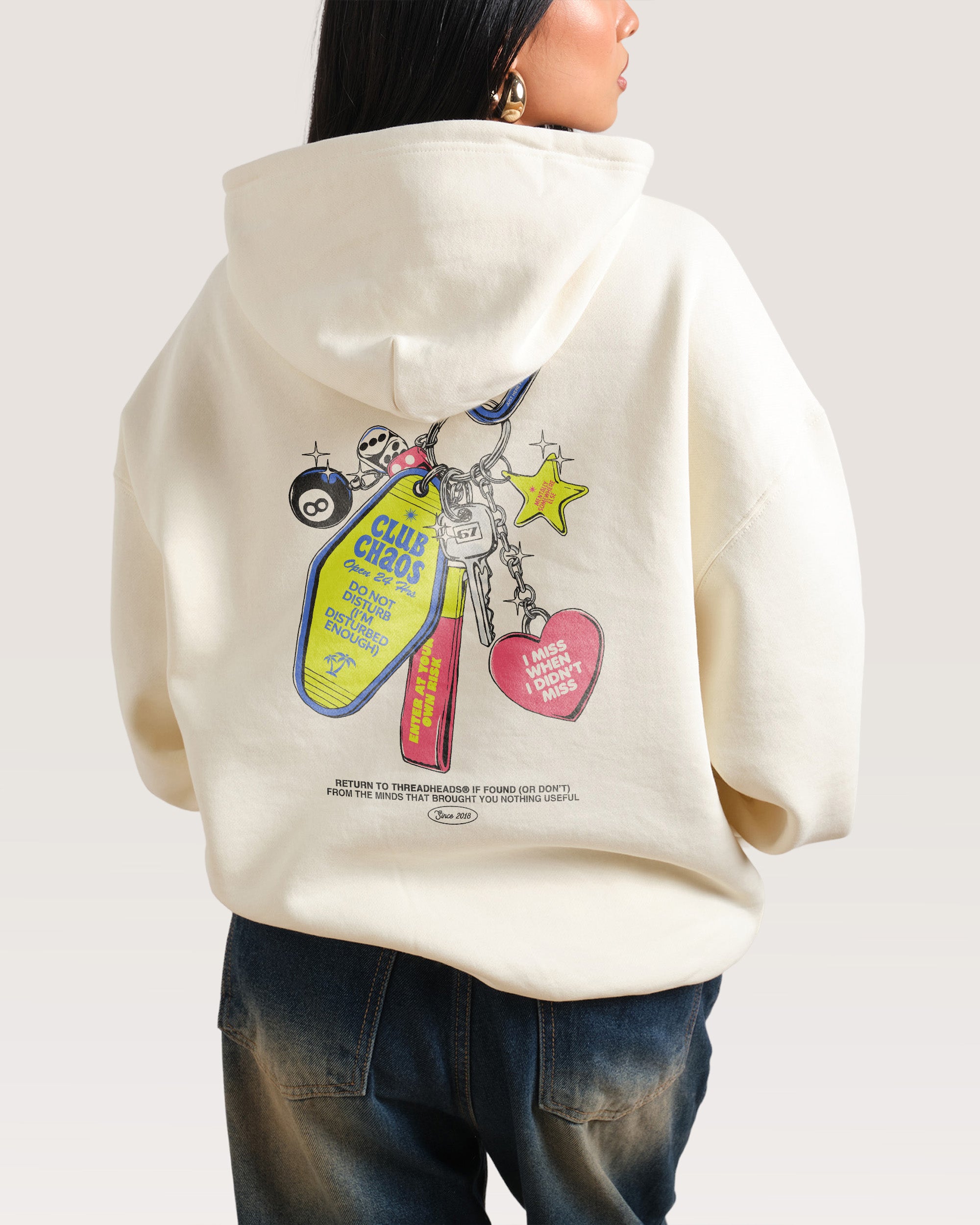 Club Chaos Key Chain Natural Hoodie