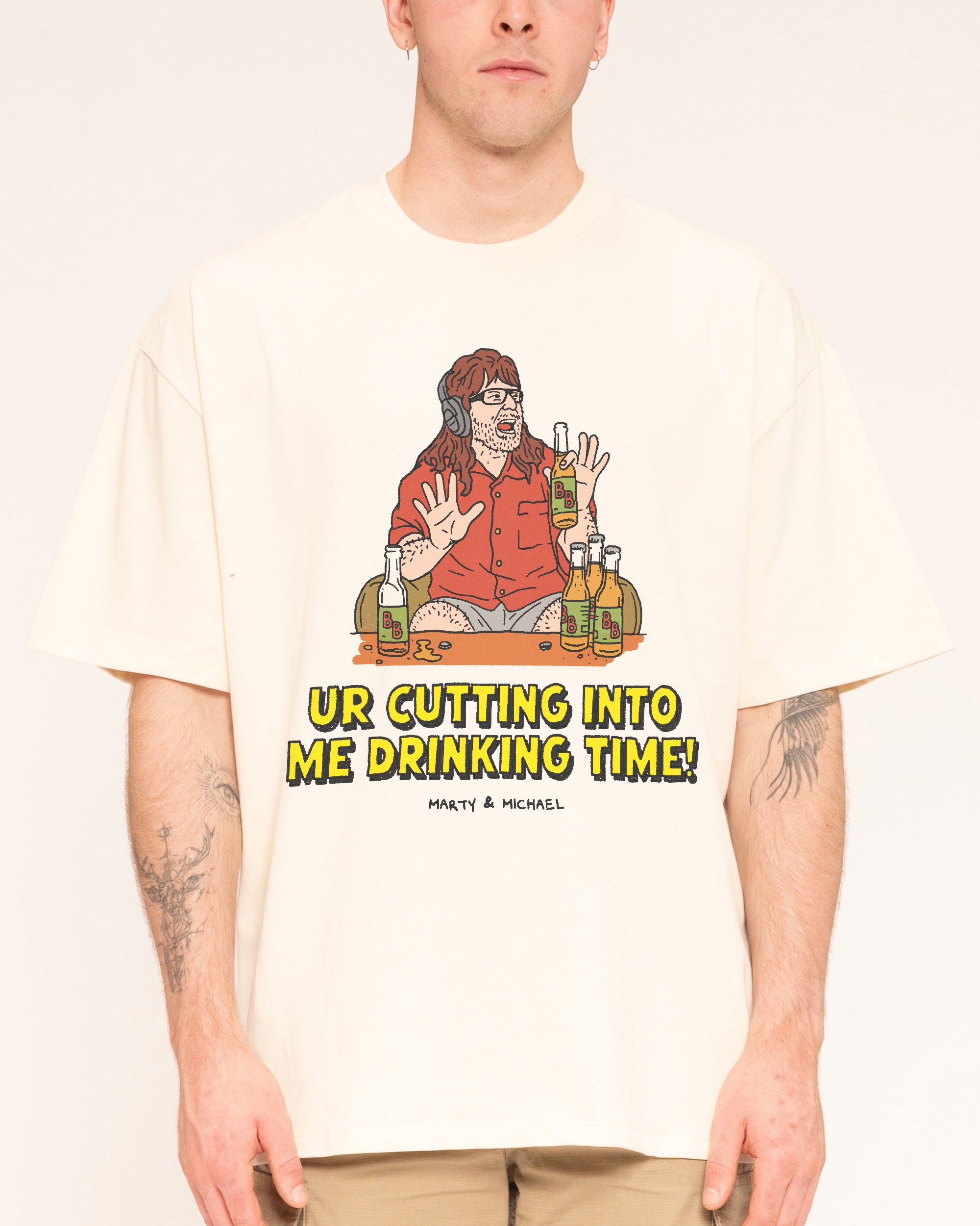 Drinking Time Natural Oversized Tee