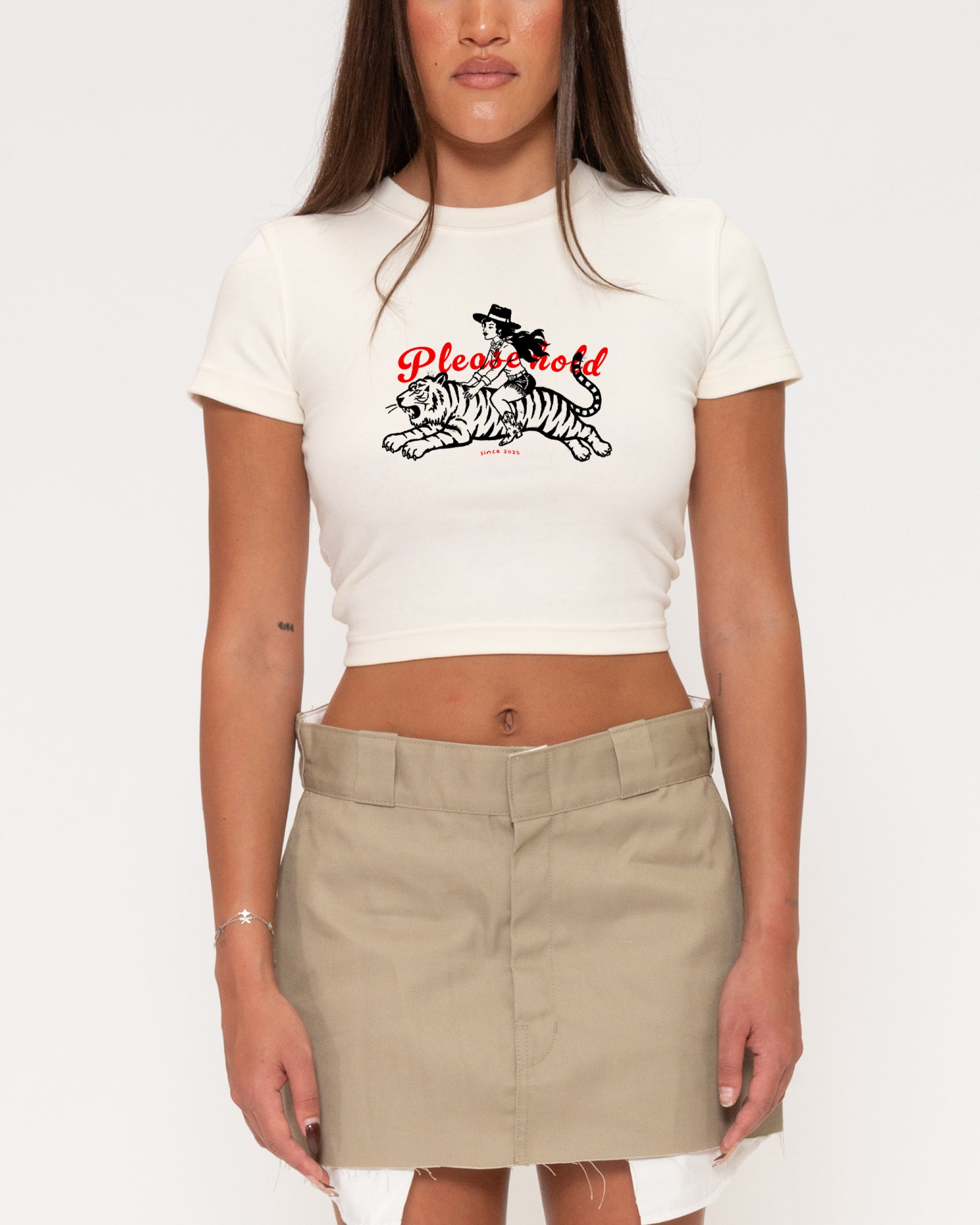 Please Hold Hell Cat Natural Baby Tee