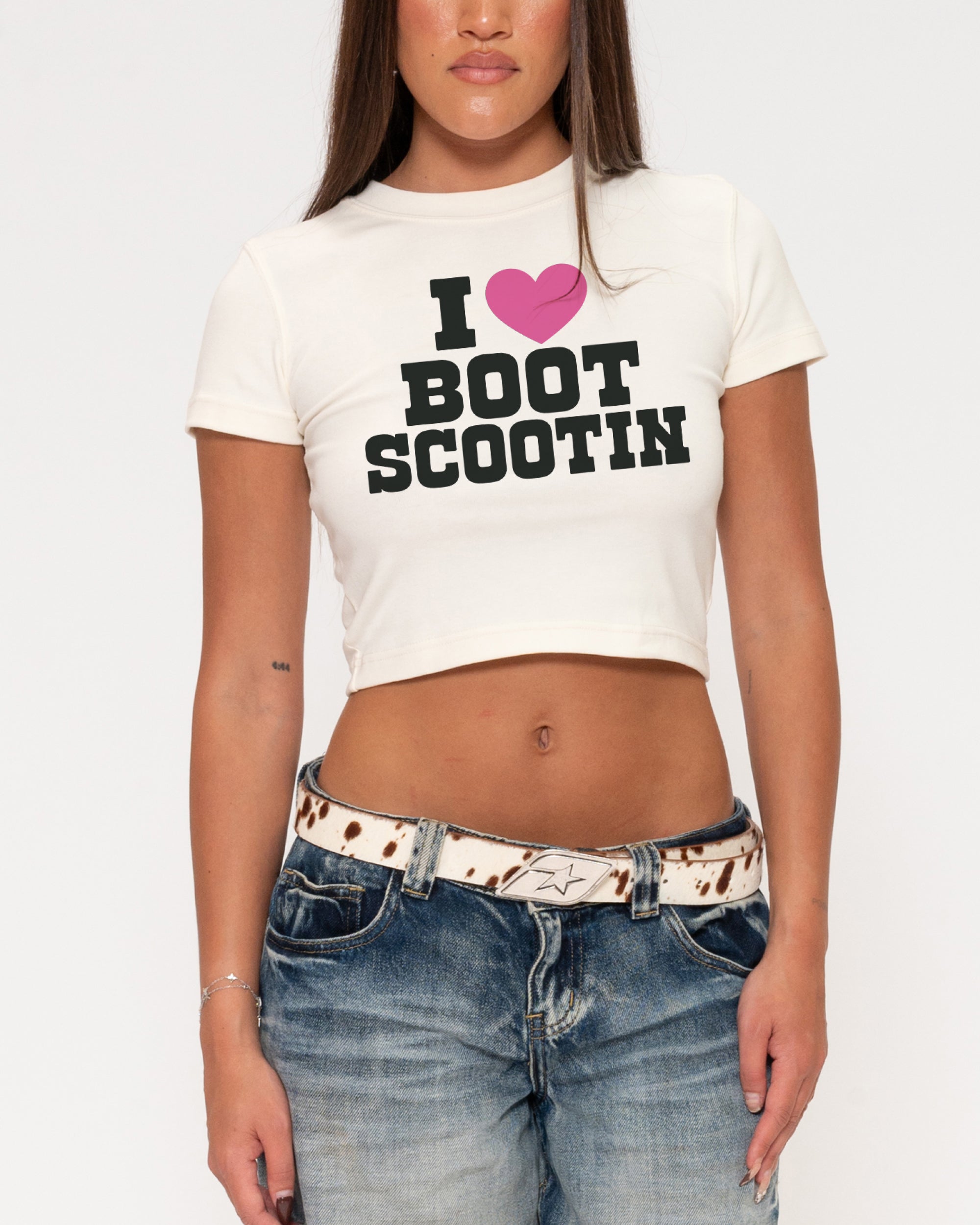 I Love Boot Scootin Natural Baby Tee