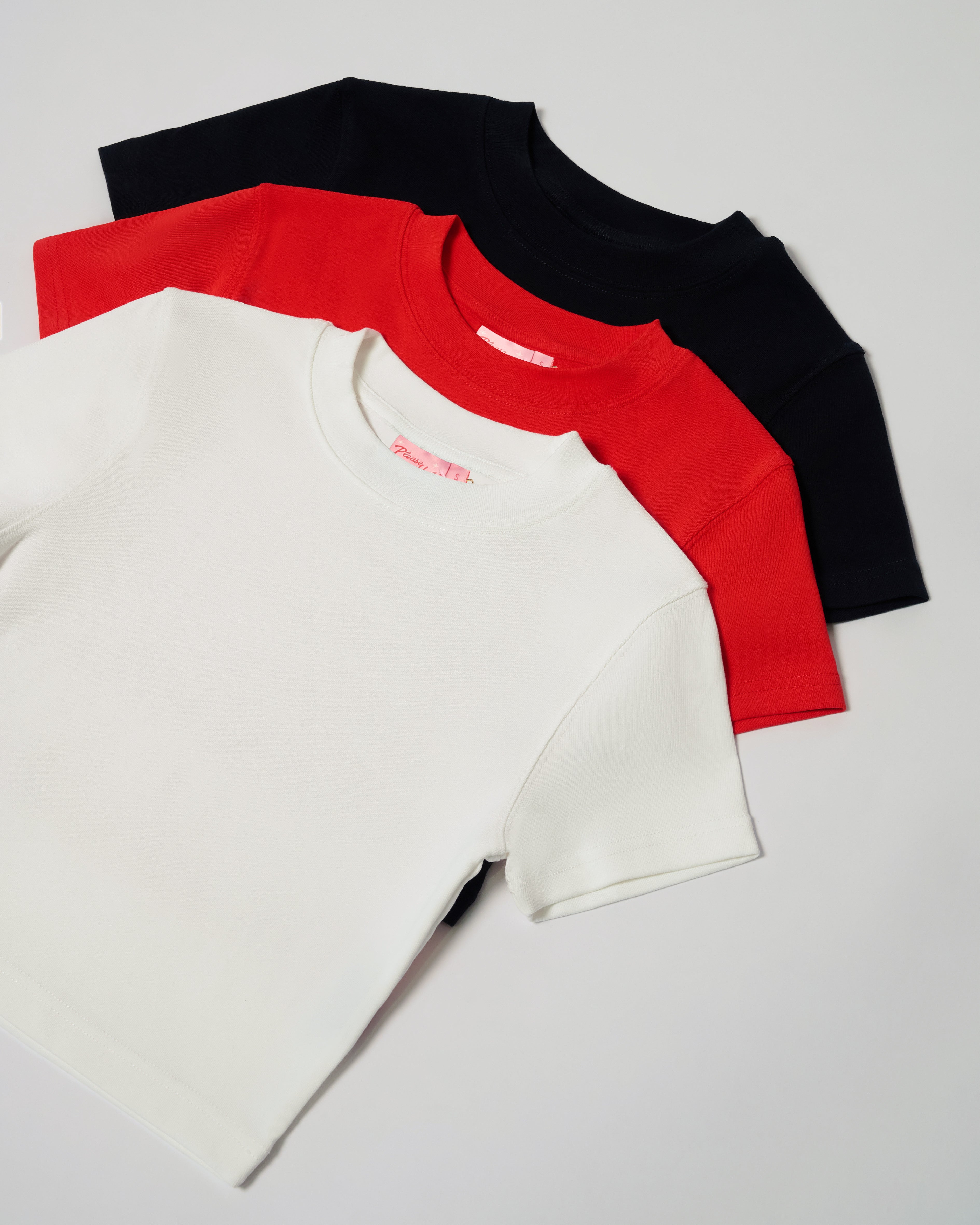 Baby Tee 3-Pack: Natural, Red, Black