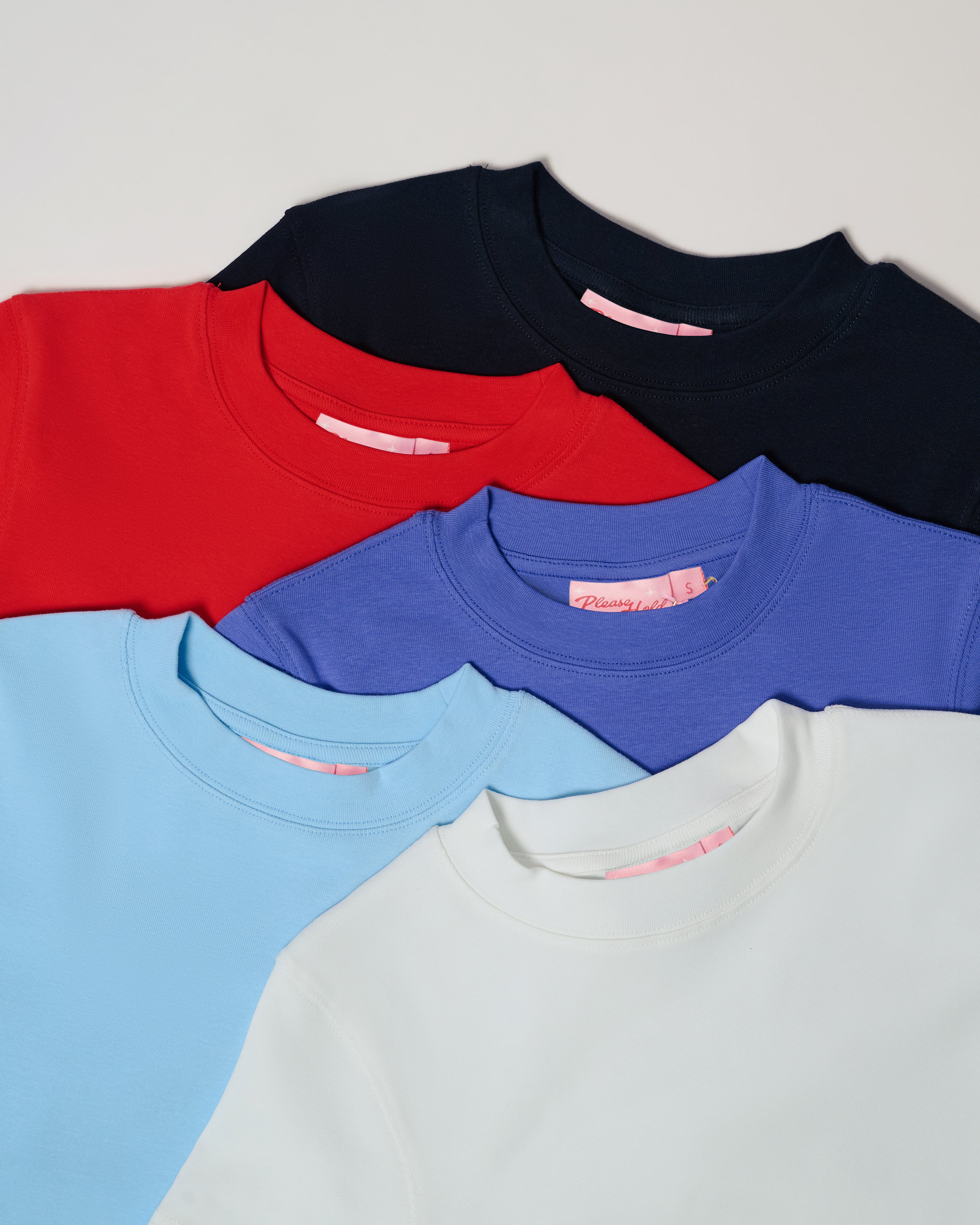 Baby Tee 5-Pack: Black, Red, Dusk, Pale Blue, Natural