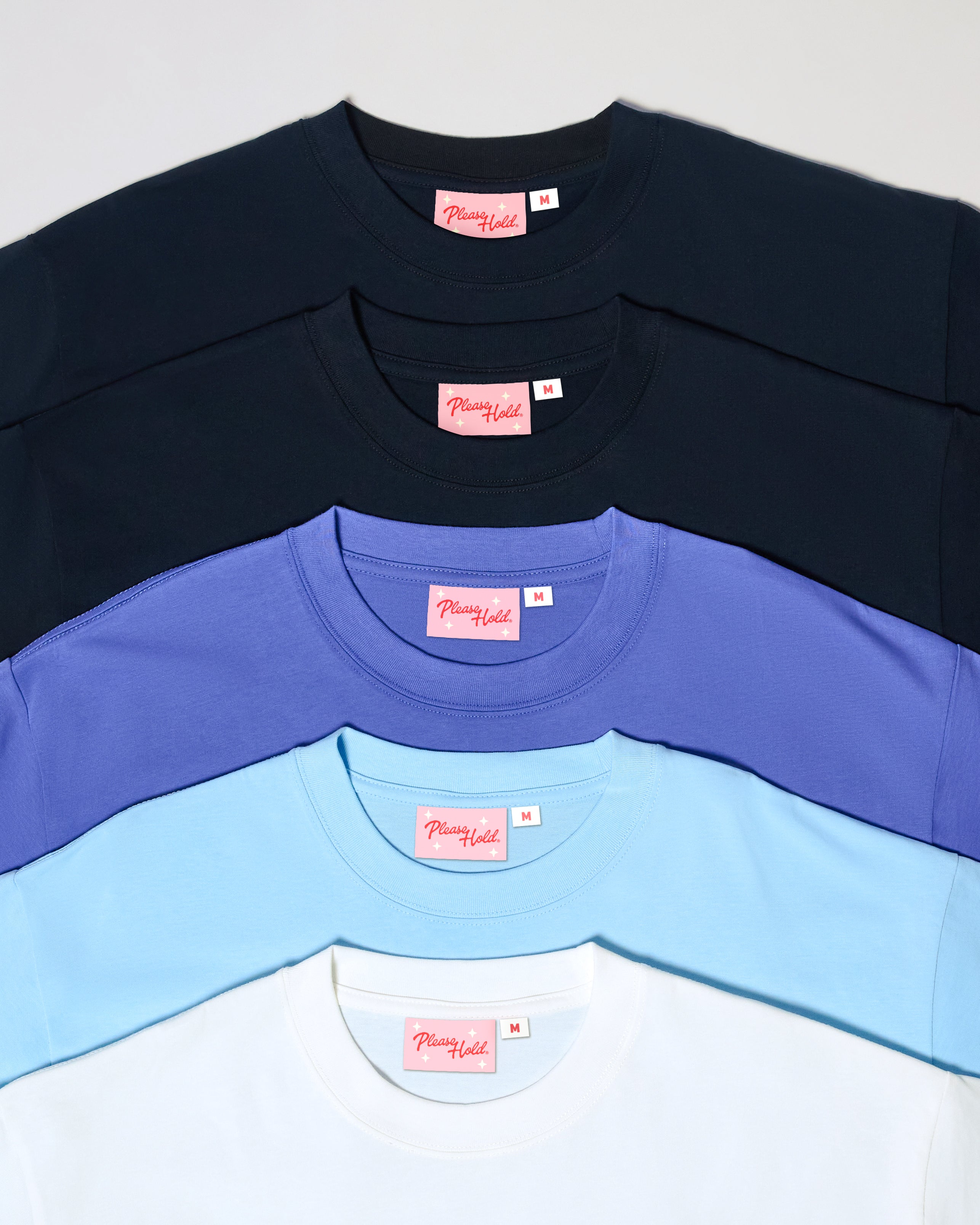 Boxy Tee 5-Pack: Black, Dusk, Pale Blue, White
