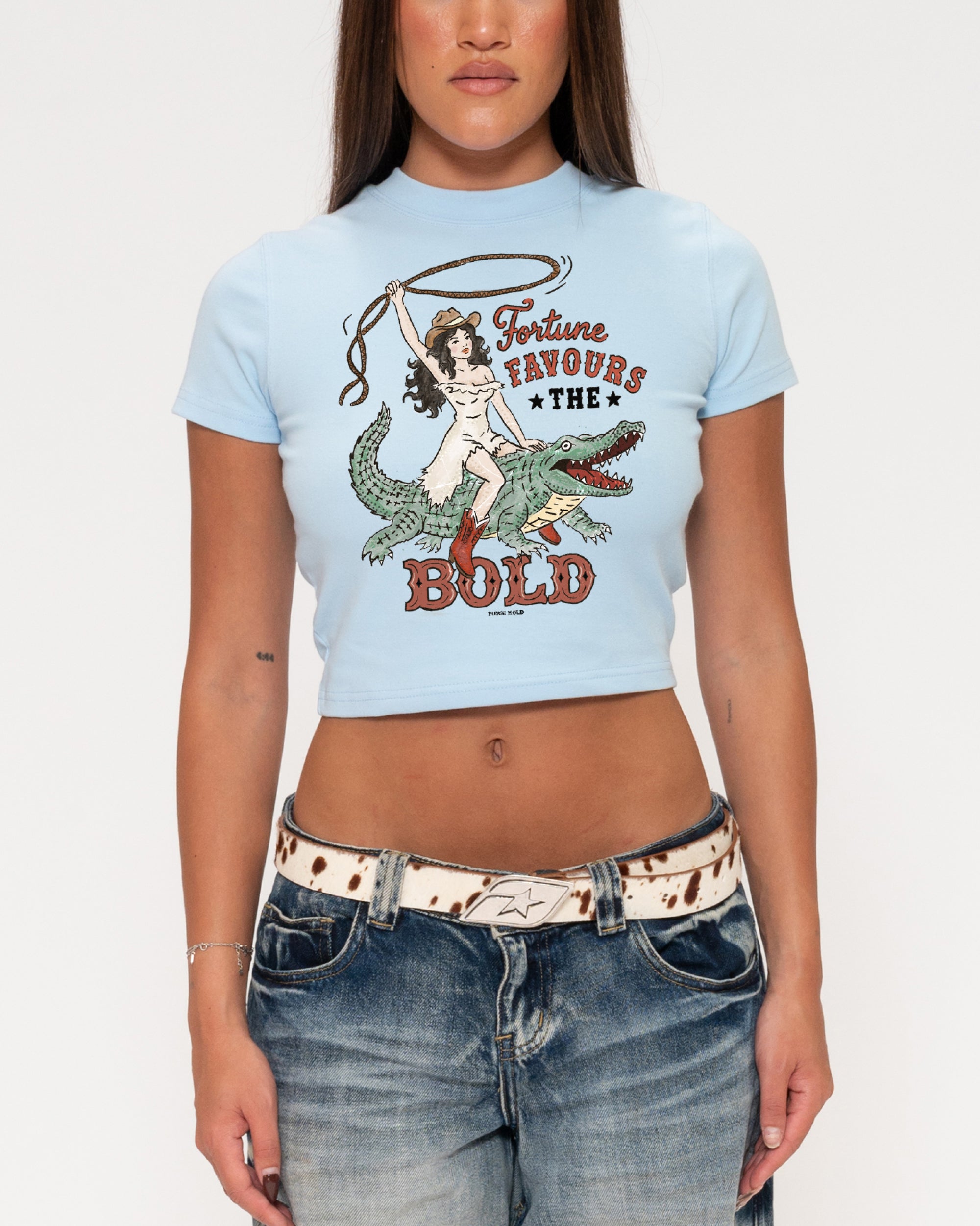 Fortune Favours The Bold Blue Baby Tee
